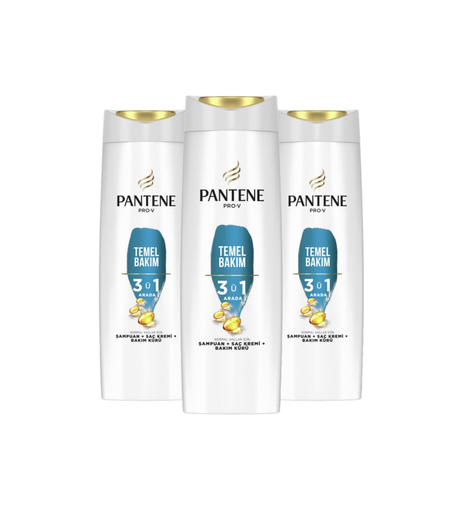 Pantene 3 in 1 Basic Care Shampoo 400 ml 3 Pieces - Buy Online on GoSupps.com