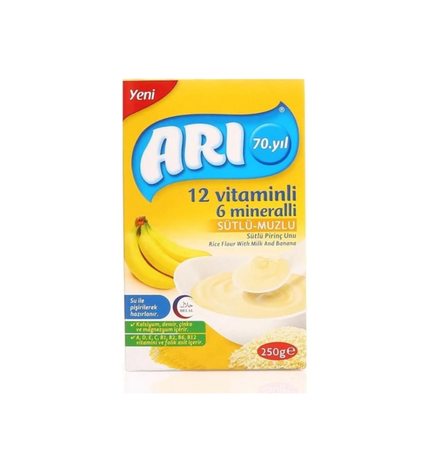 Rice Bee Food Milk-Banana 12 Vitamin 6 Mineral Flour 200 Gr X 6 Pieces