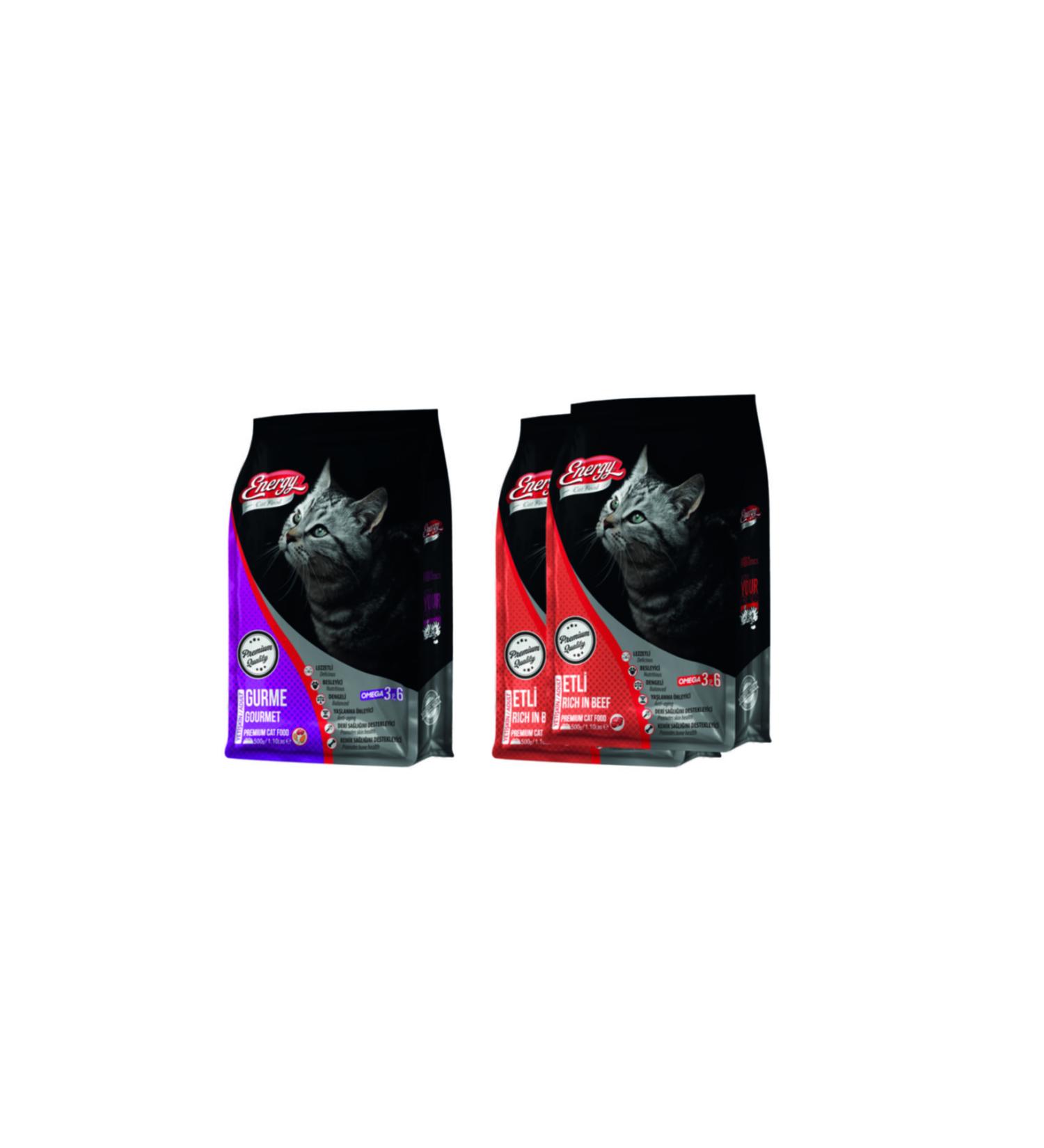 Energy Cat Food 2 Meat + 1 Gourmet 3x500gr