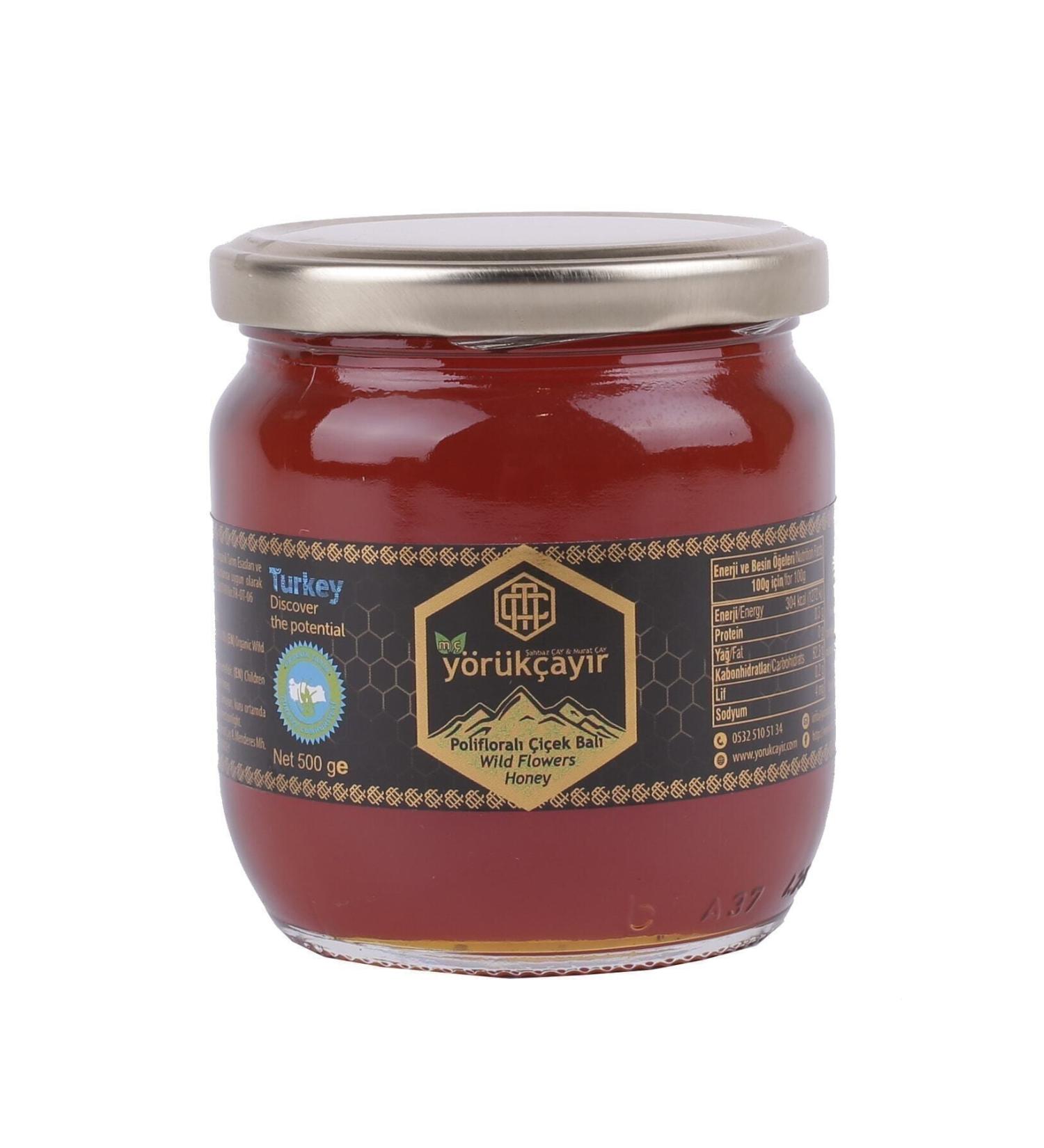 Y r k ay r Organic Polyflora Honey 500g