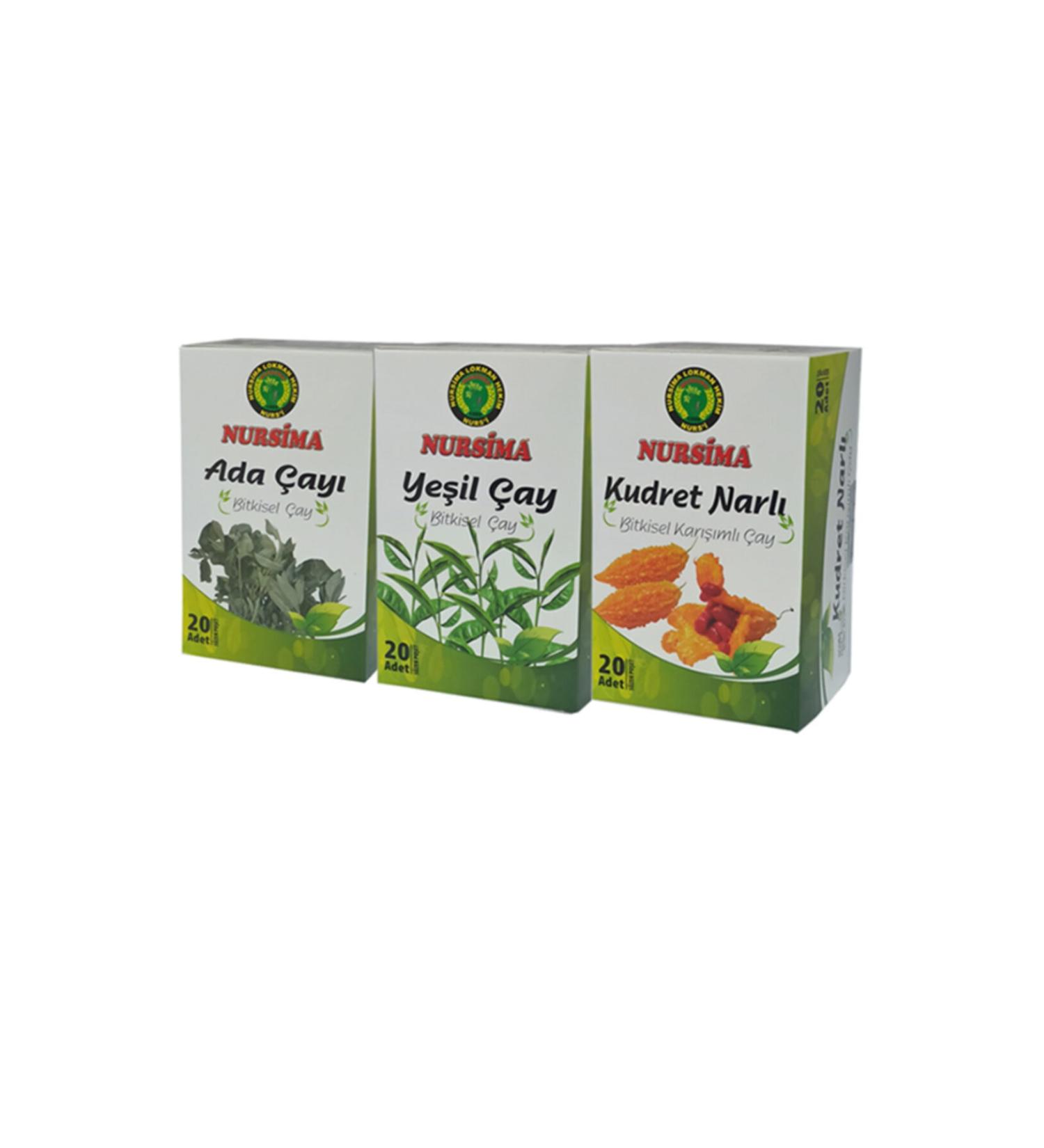 Nursima Sage Herbal Tea Set 3 Pieces X 20 Pieces