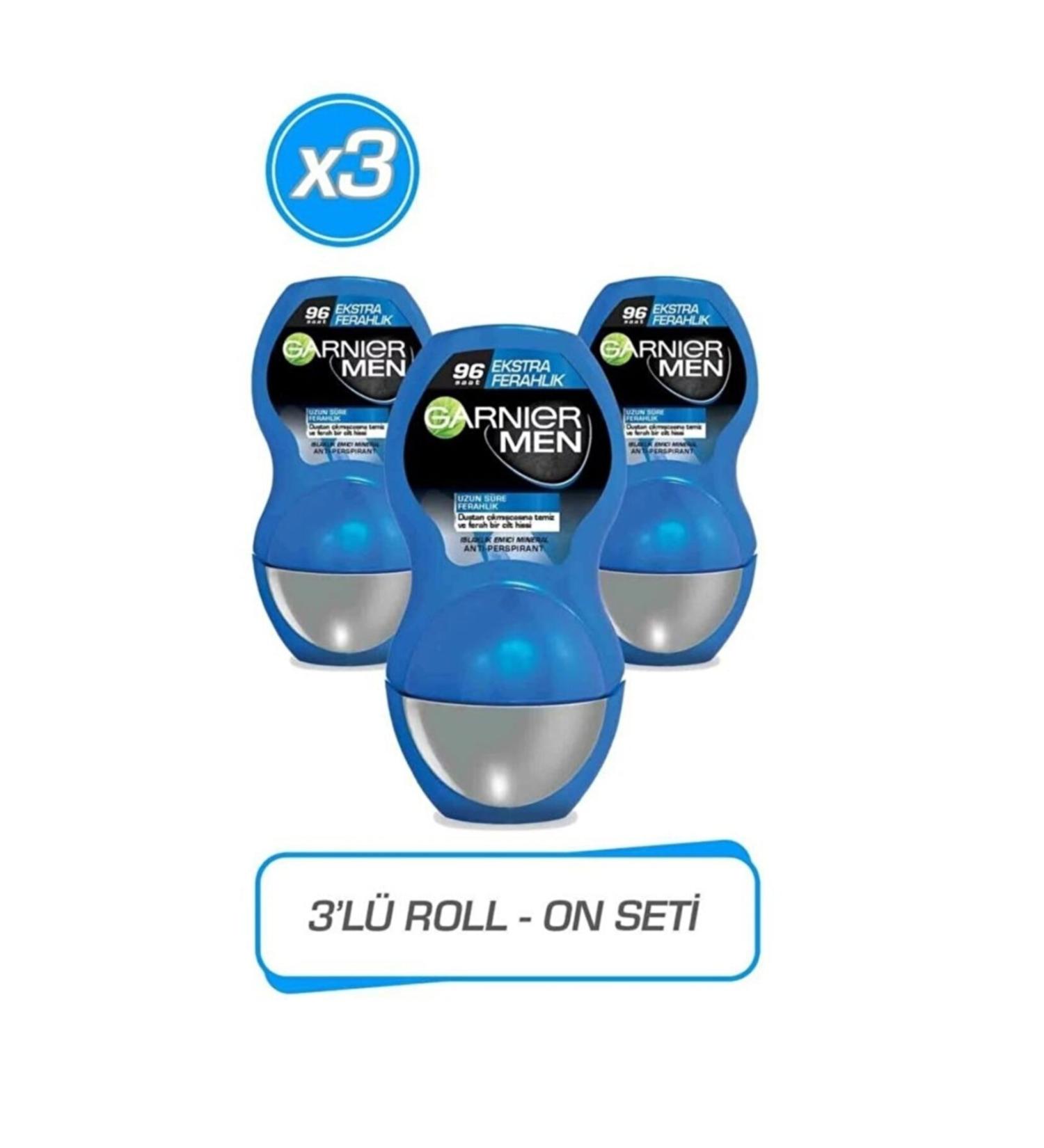 Garnier Men Extra Fresh Roll On 50 Ml X 3 Pieces