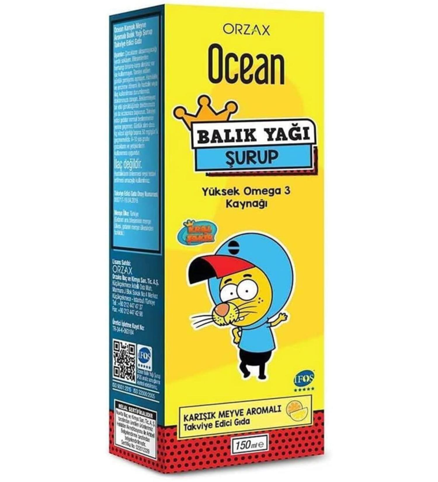 Ocean Tutti Frutti Mixed Fruit Flavored Fish Oil Syrup 150 ml