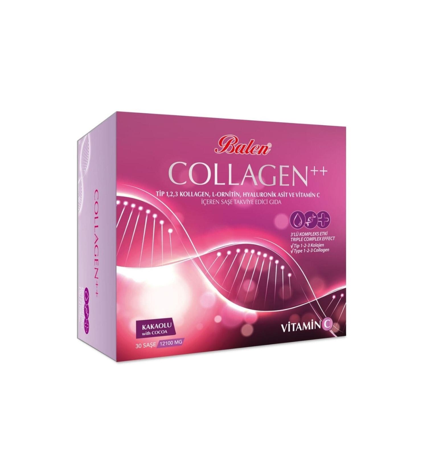 Balen Collagen Type 1 2 3 Lornitin Hyaluronic Acid Vitamin C 30 Sachet 12100mg