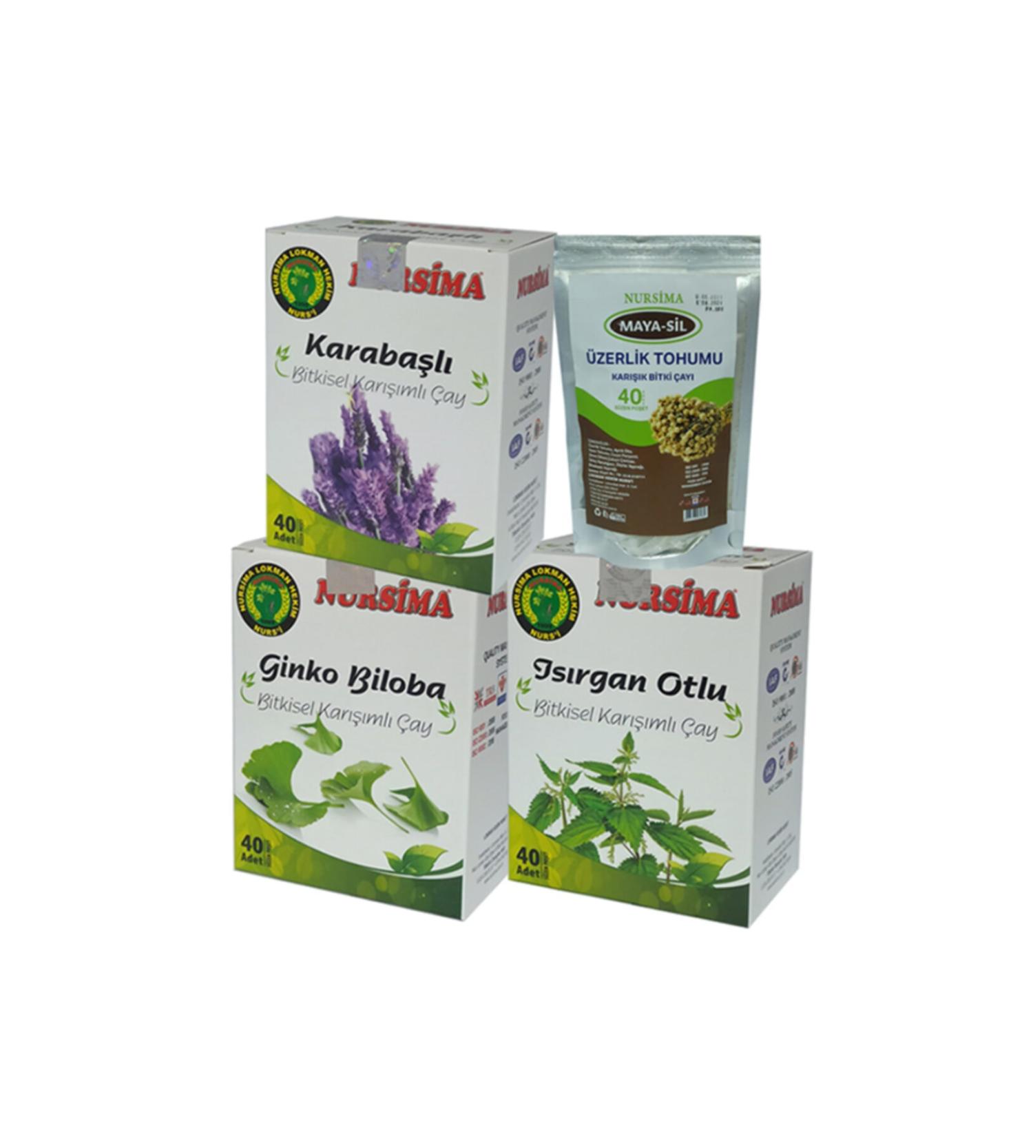 Nursima Ginkgo Biloba Herbal Tea Set 4 Pieces X 40 Pieces