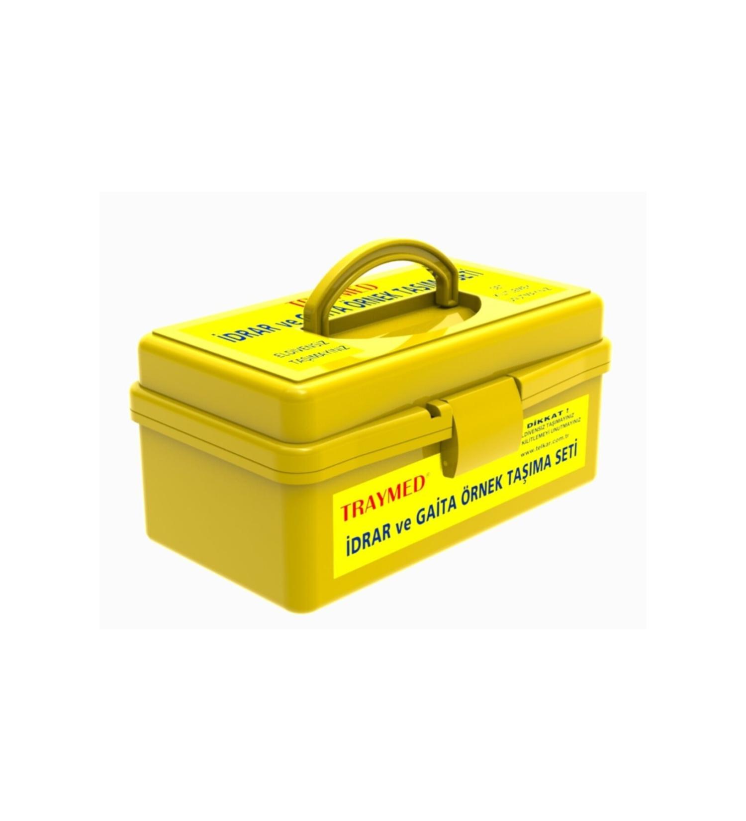 TELKAR Urine-Stool Sample Transport Set Small - Yellow