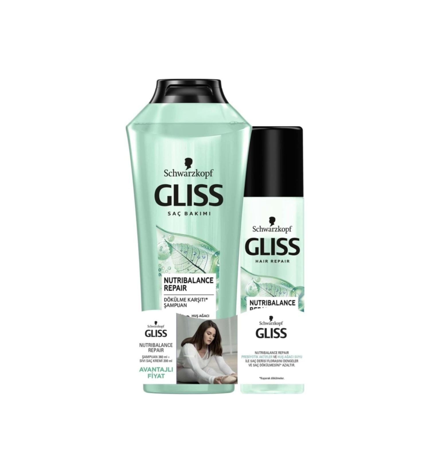 Gliss Nutribalance Shampoo 360 Ml + Liquid Conditioner 200 Ml