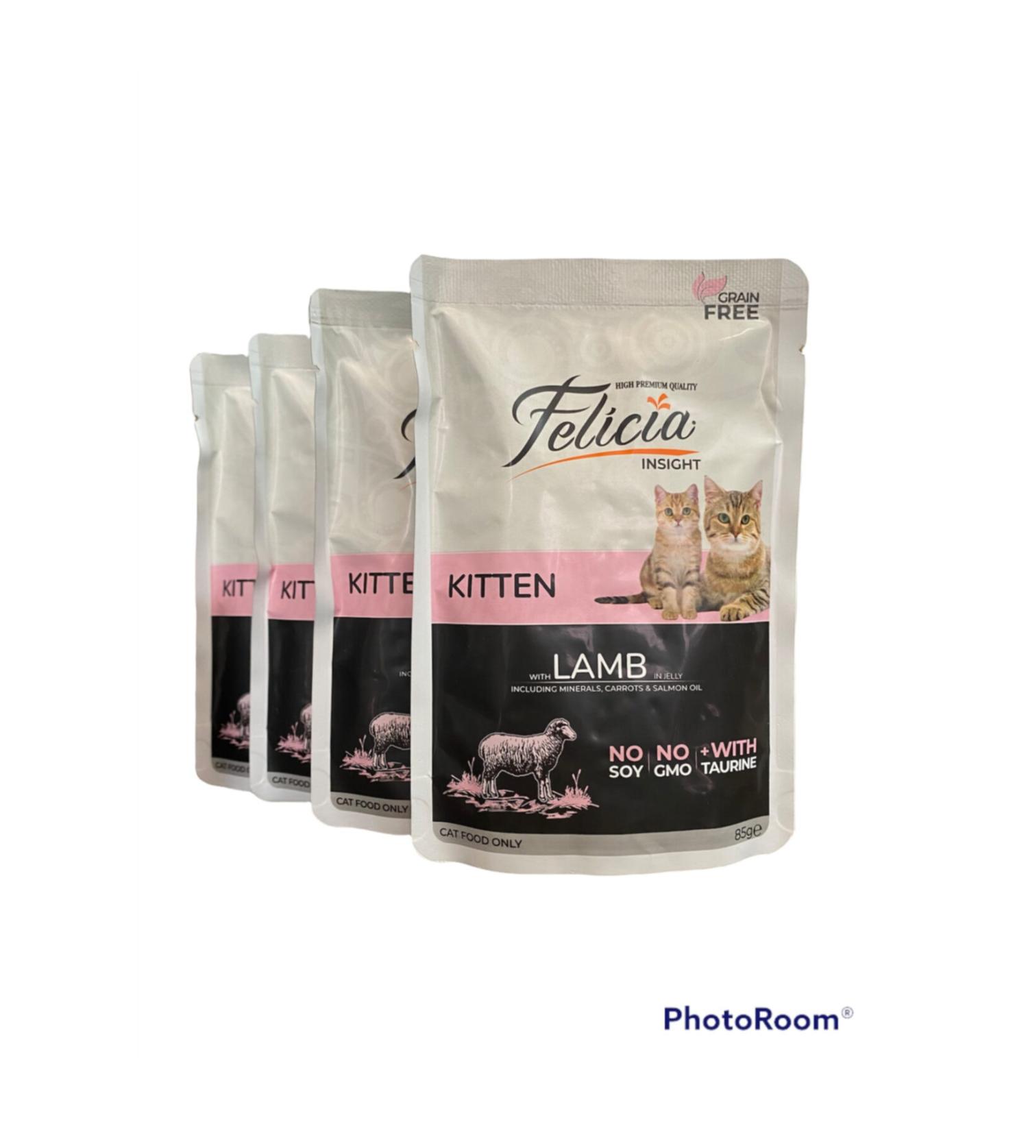 Felicia Pouch Lamb Kitten Cat Food 85 Gr X 4 Pieces