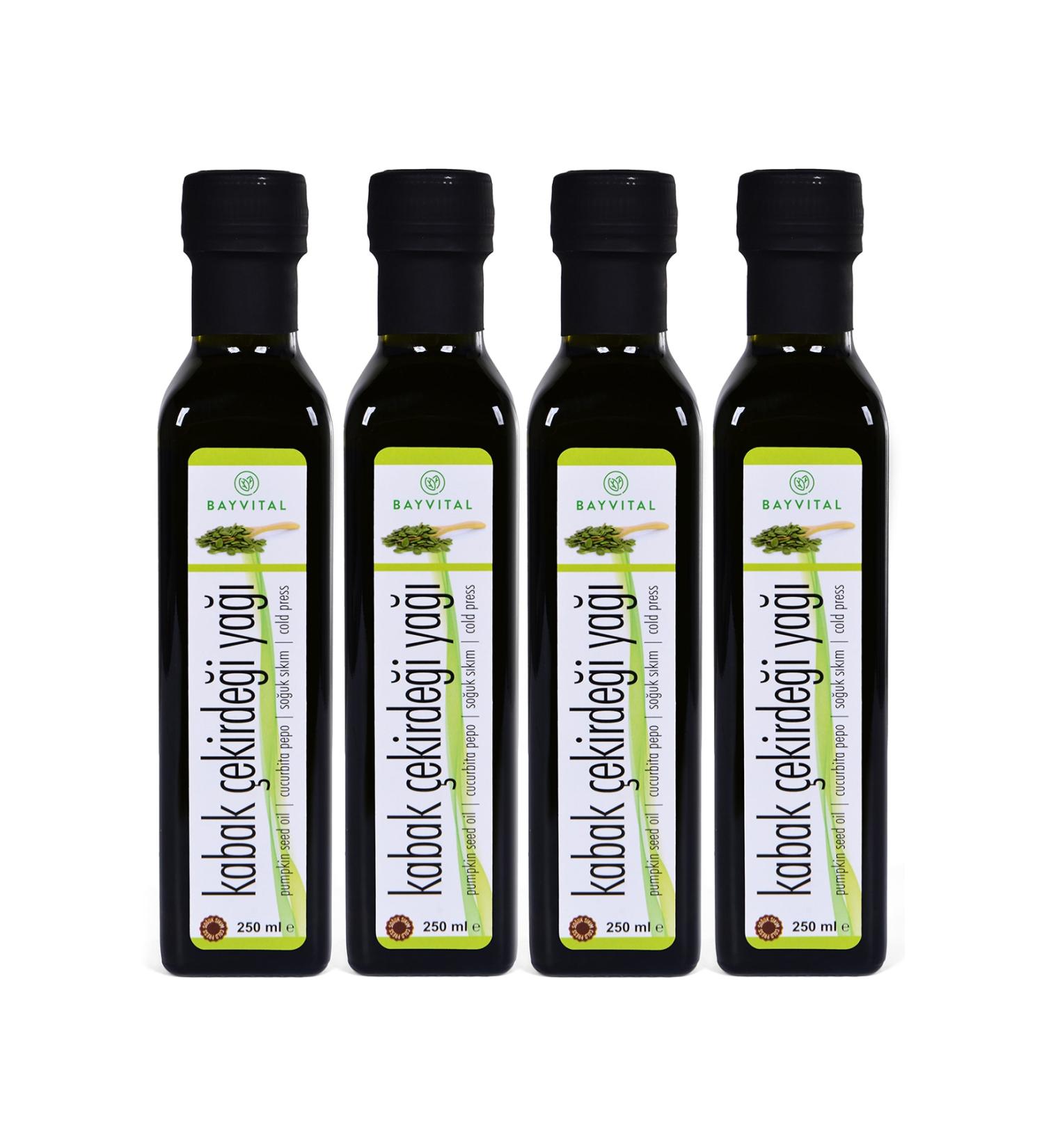 BAYV TAL 4 Pieces X 250 Ml Cold Pressed Pumpkin Seed Oil 1 Lt