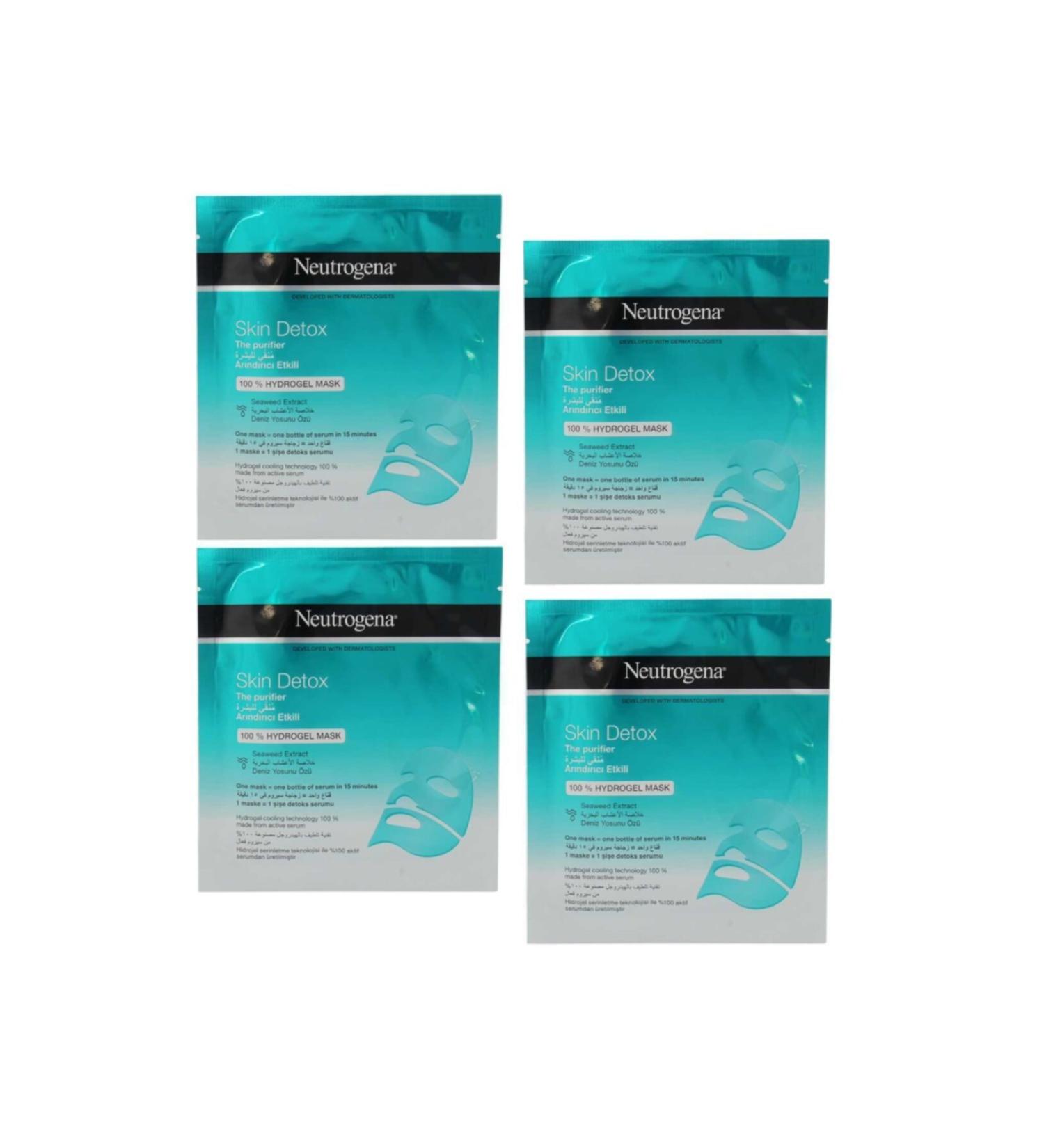 Neutrogena Skin Detox Seaweed Extract Purifying Hydrogel Mask 30 Ml 4 Pieces