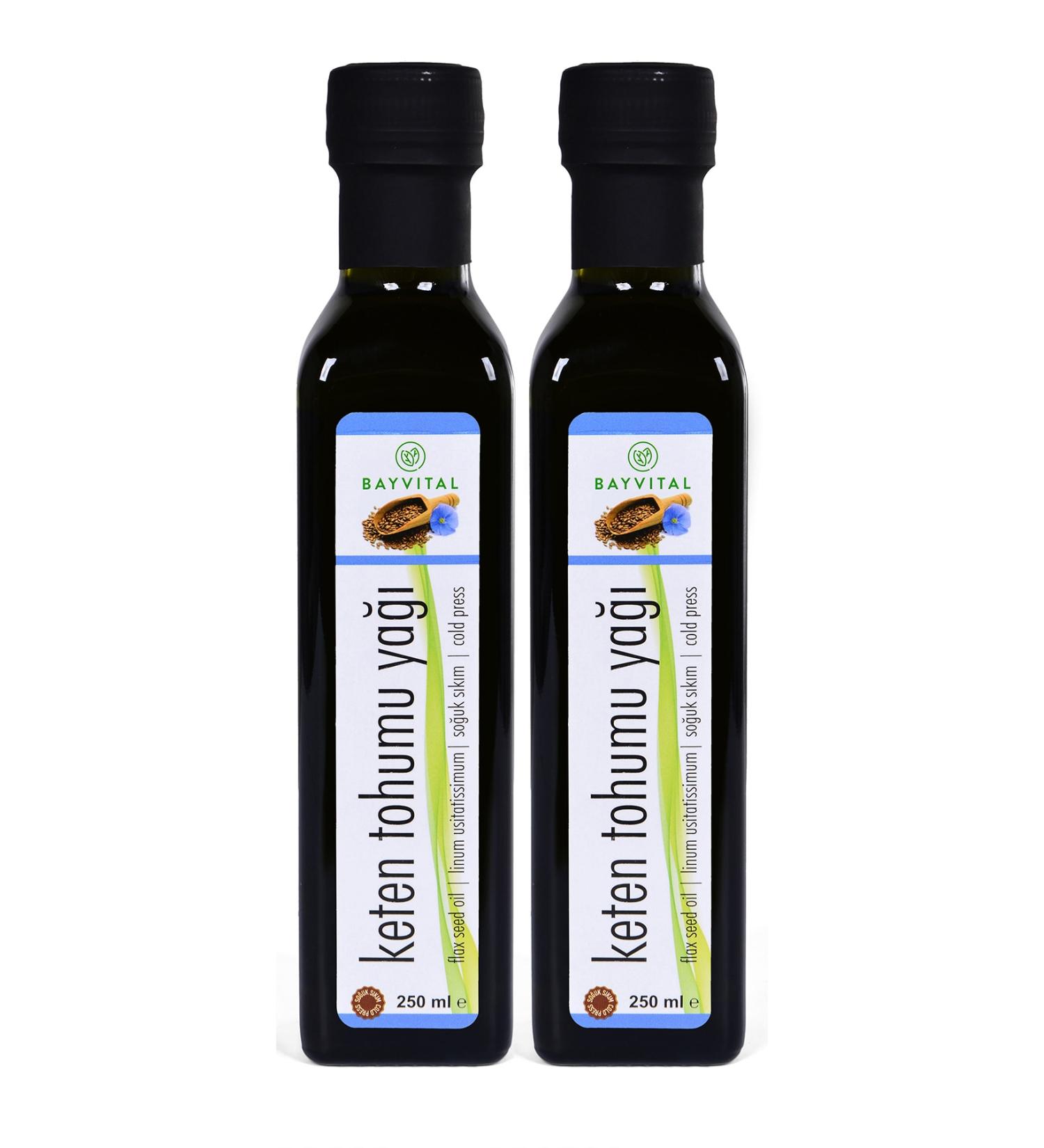 BAYV TAL 2 Pieces X 250 Ml Cold Pressed Linseed Oil 500 Ml