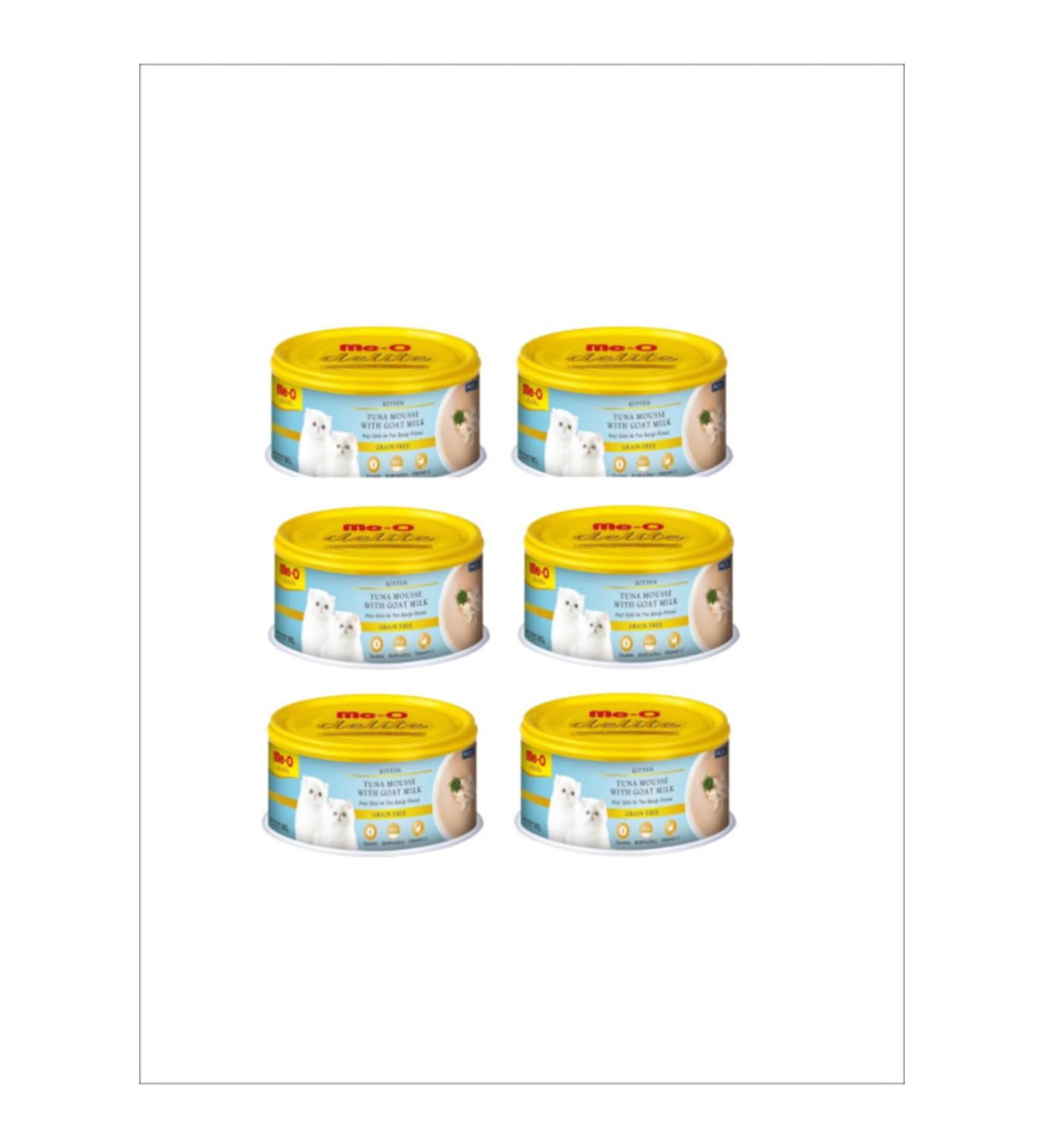 me-o Delite Grain-Free Goat Milk Tuna Paste Kitten Canned Food 80 Gr 6-Piece