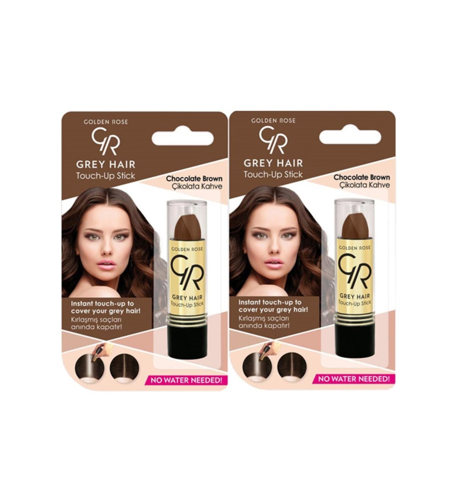 Golden Rose Grey Hair Chocolate Brown Hair Concealer 2 Pieces