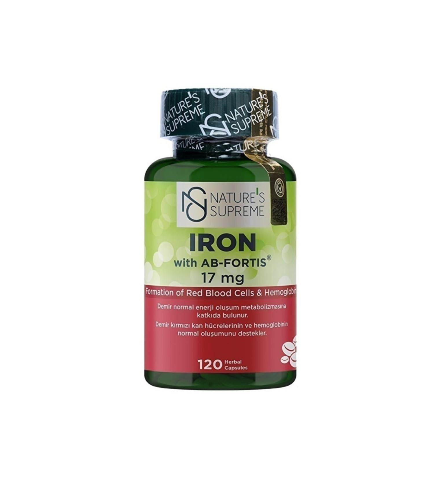 Natures Supreme Iron 17 Mg 120 Capsules - Buy Online on GoSupps.com