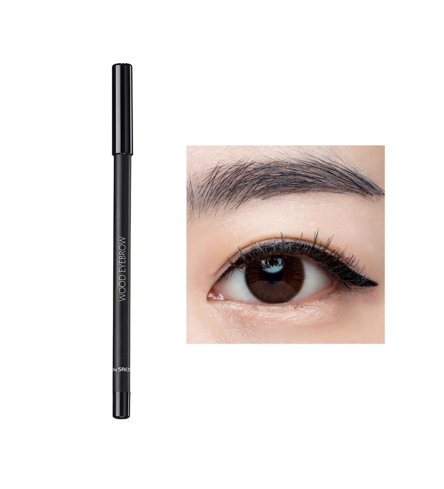 The Saem Natural Looking Eyebrow Pencil - Saemmul Wood Eyebrow - Black