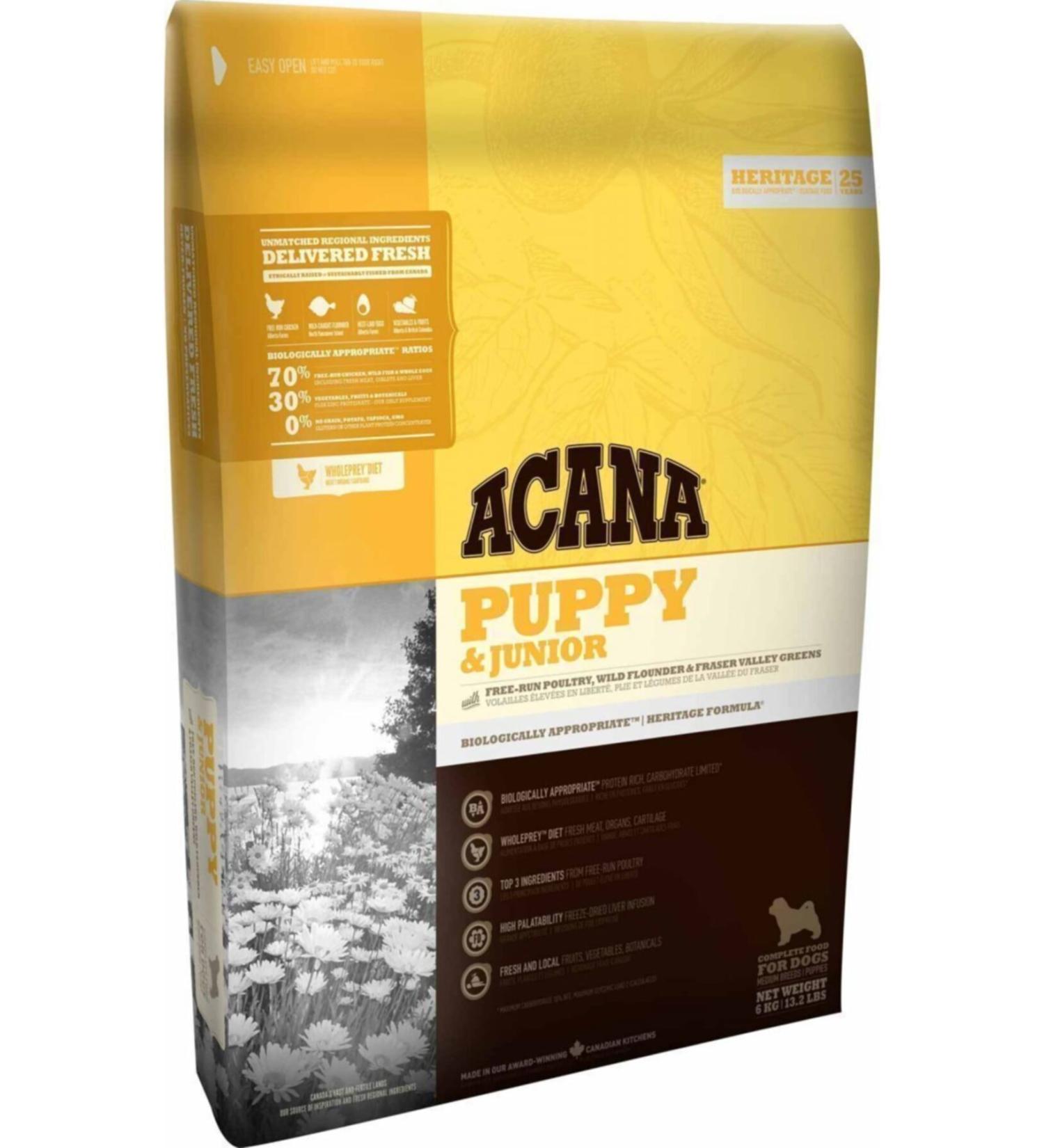Acana Heritage Puppy Junior Grain Free Puppy Food 11.4 Kg