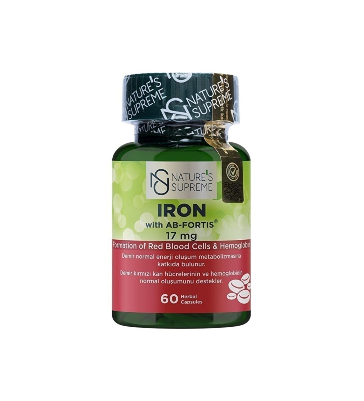 Natures Supreme Iron 17 Mg 60 Capsules - Buy Online on GoSupps.com