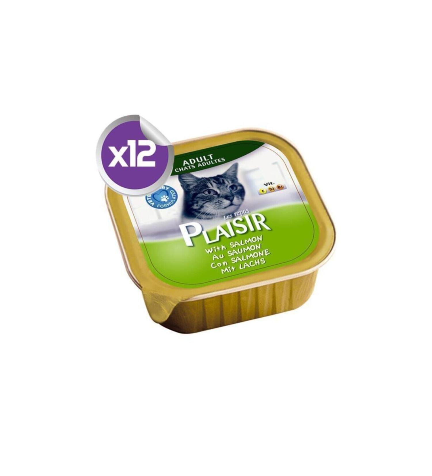 Plaisir Pate Salmon Cat Canned Food 100 Gr X12 Pieces