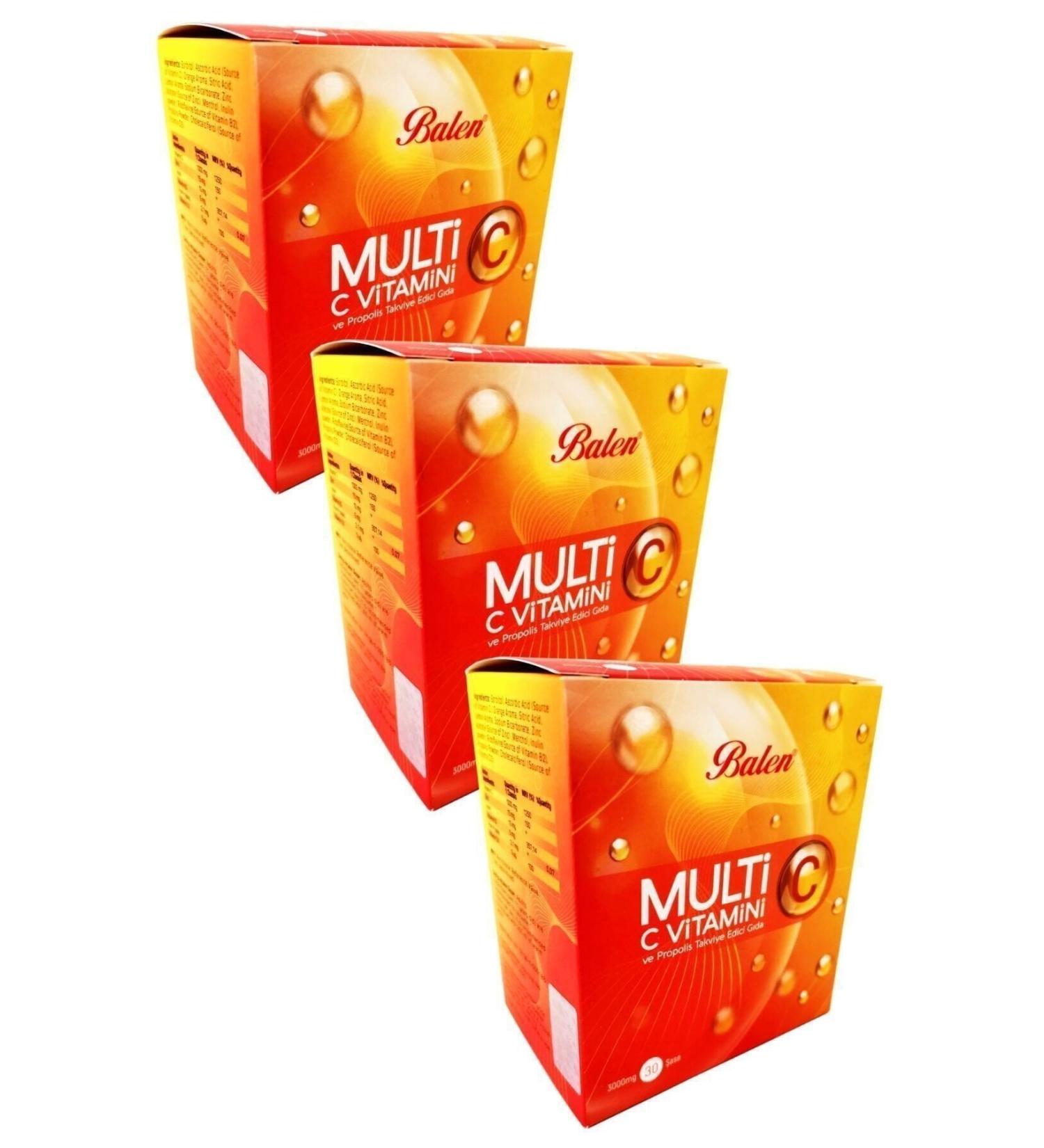 Balen Multi CC Vitamin and Propolis Sachet 3000mg*30*3 Pieces