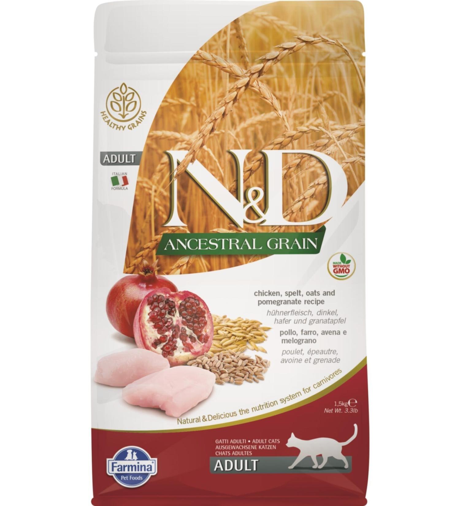 N & D Low Grain Chicken & Pomegranate Adult Cat Food 1.5 kg