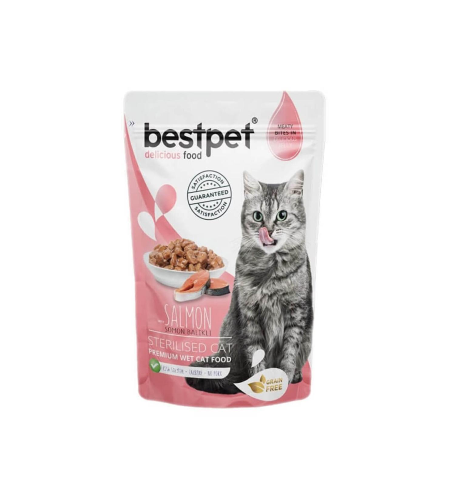 Bestpet Salmon Neutered Adult Cat Jelly Wet Food 85gr 24 Pieces
