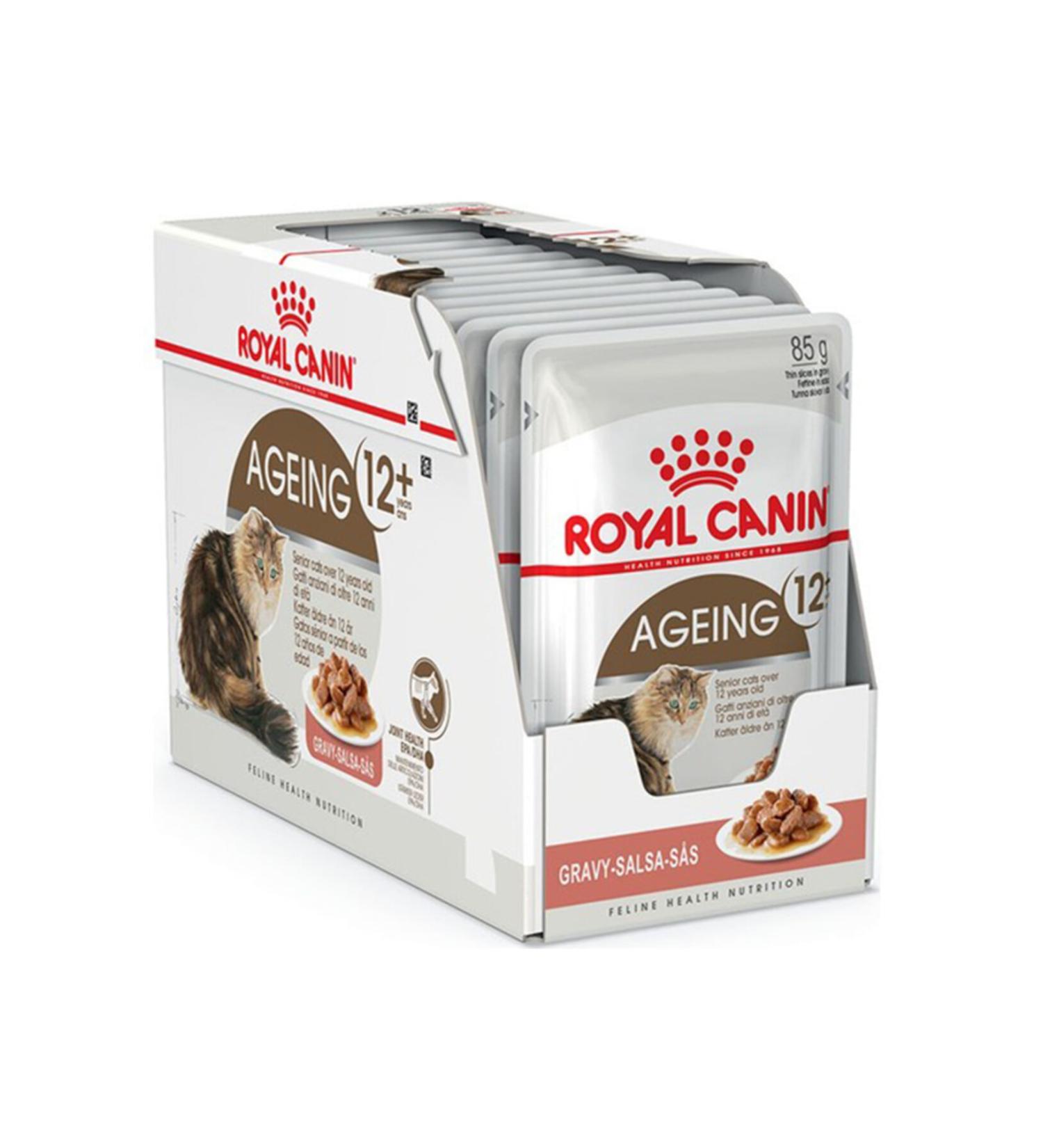 Royal Canin Ageing 12 + Gravy Pouch Senior Cat Food 12 X 85 Gr