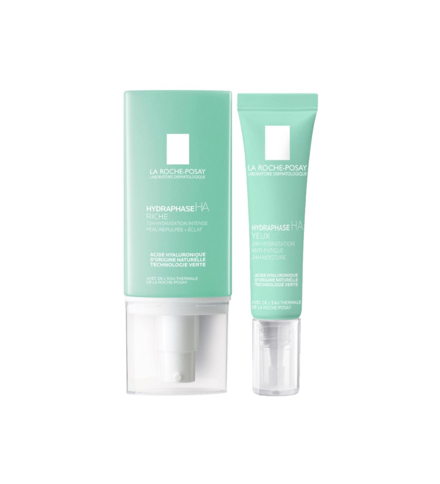 La Roche Posay Hydraphase Intense Dry Skin Care Set | Face and Eye Cream Original Size Set
