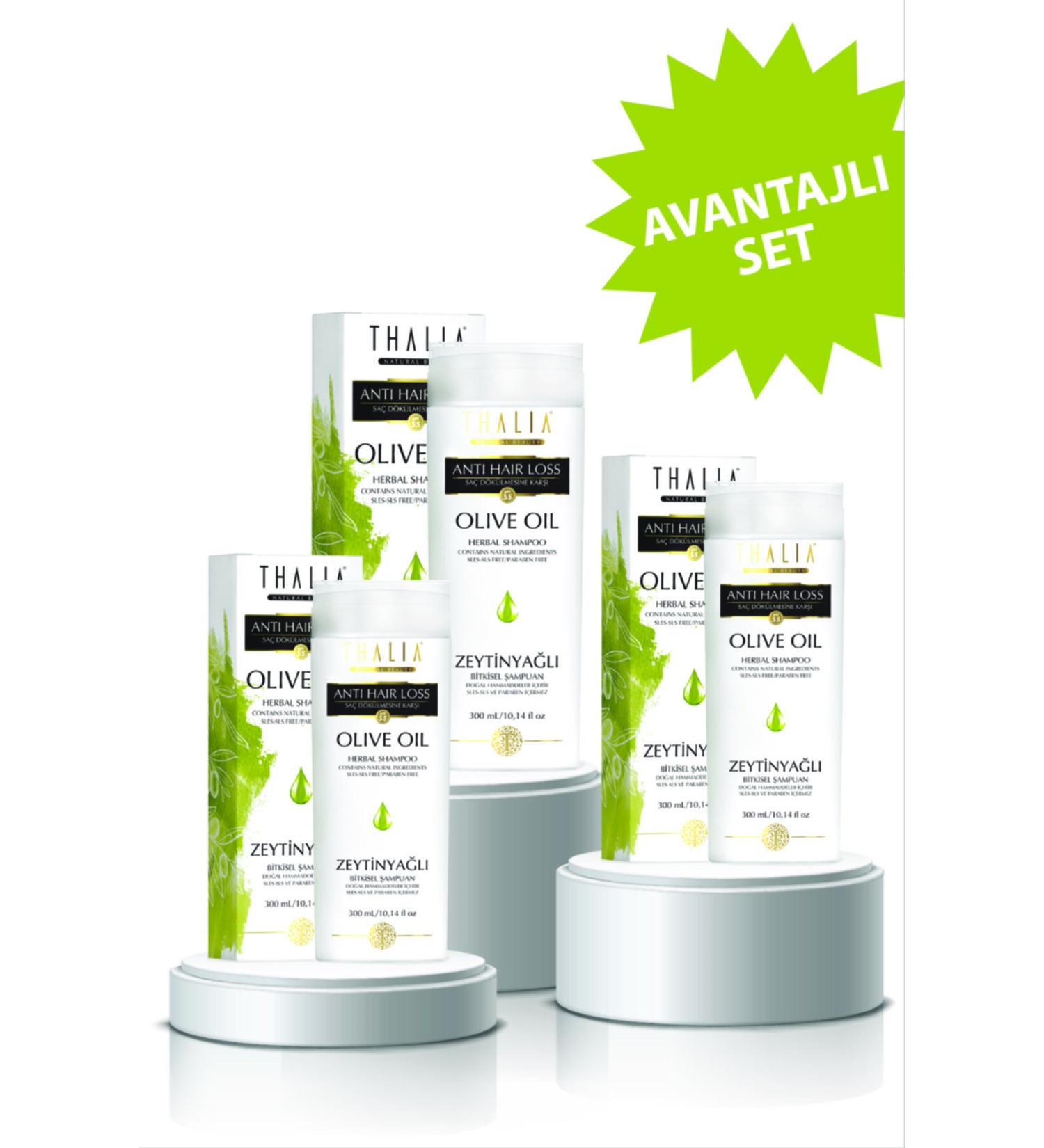 Thalia Olive Oil Essence 3-Piece Shampoo Set Helping to Prevent Hair Loss
