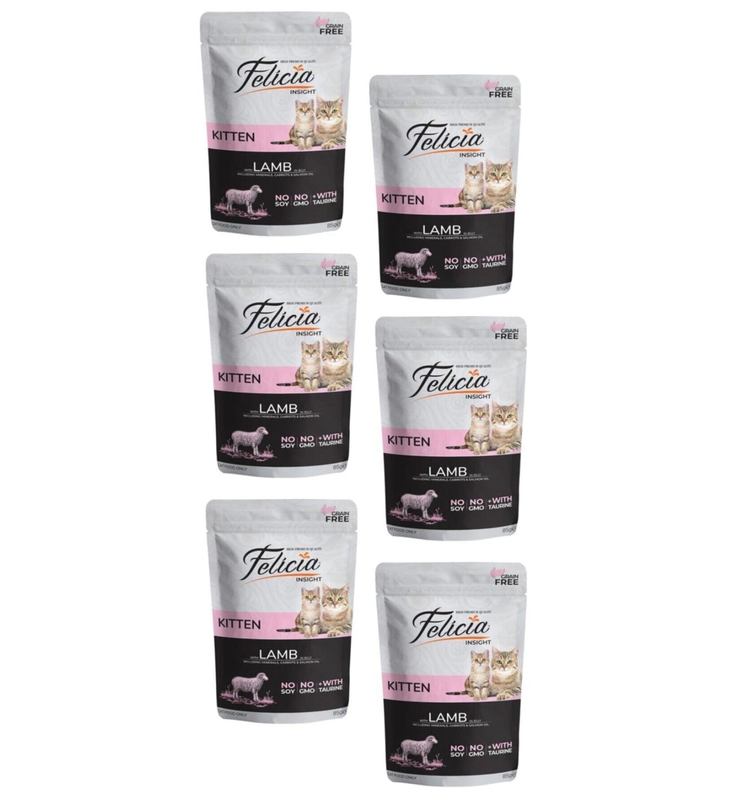 Felicia Grain-Free Kitten Lamb Meat Wet Cat Food 85 gr (6 Pieces)