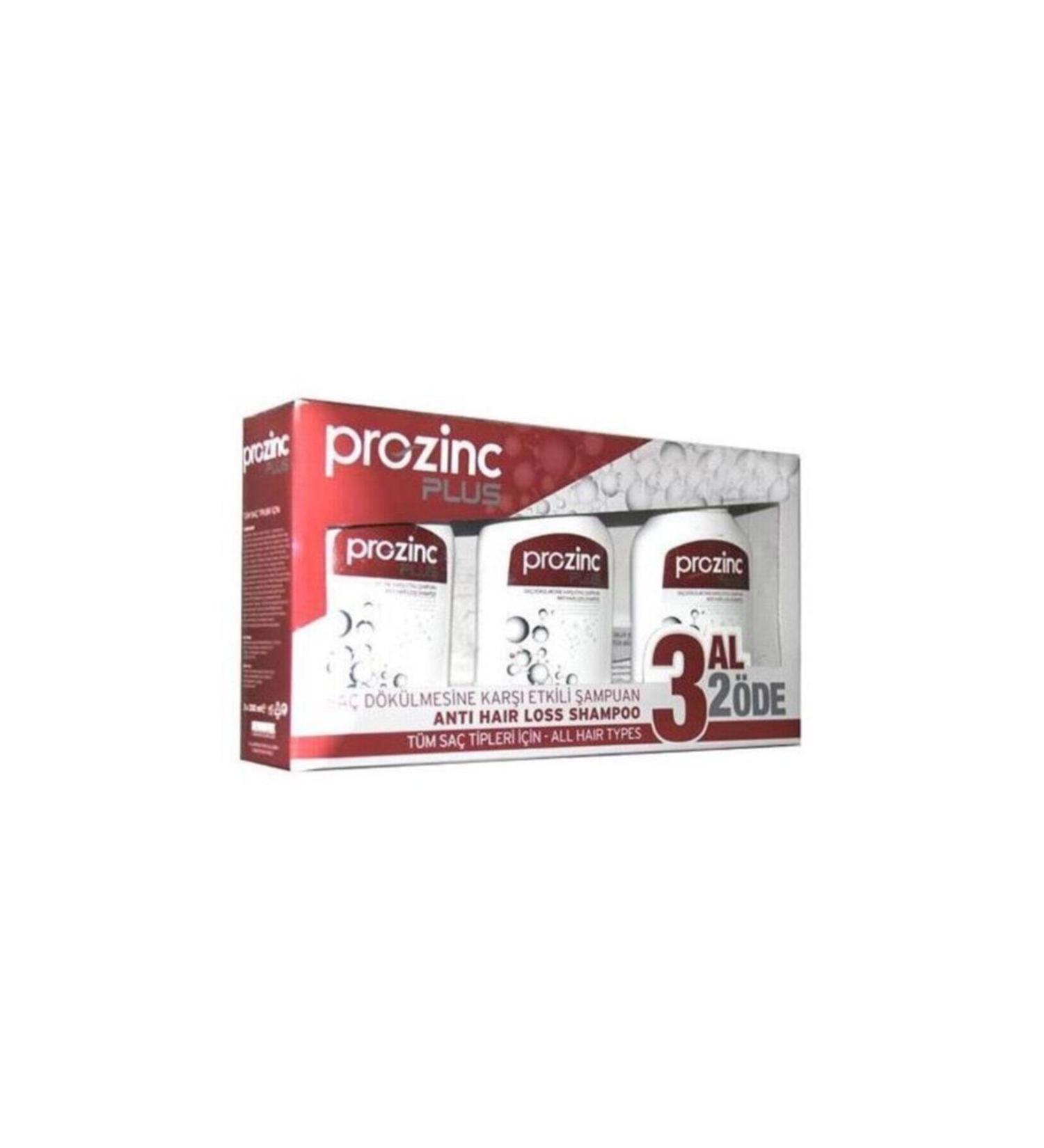 Prozinc Plus Shampoo Effective Against Hair Loss Daily Use Shampoo 3x300 ml