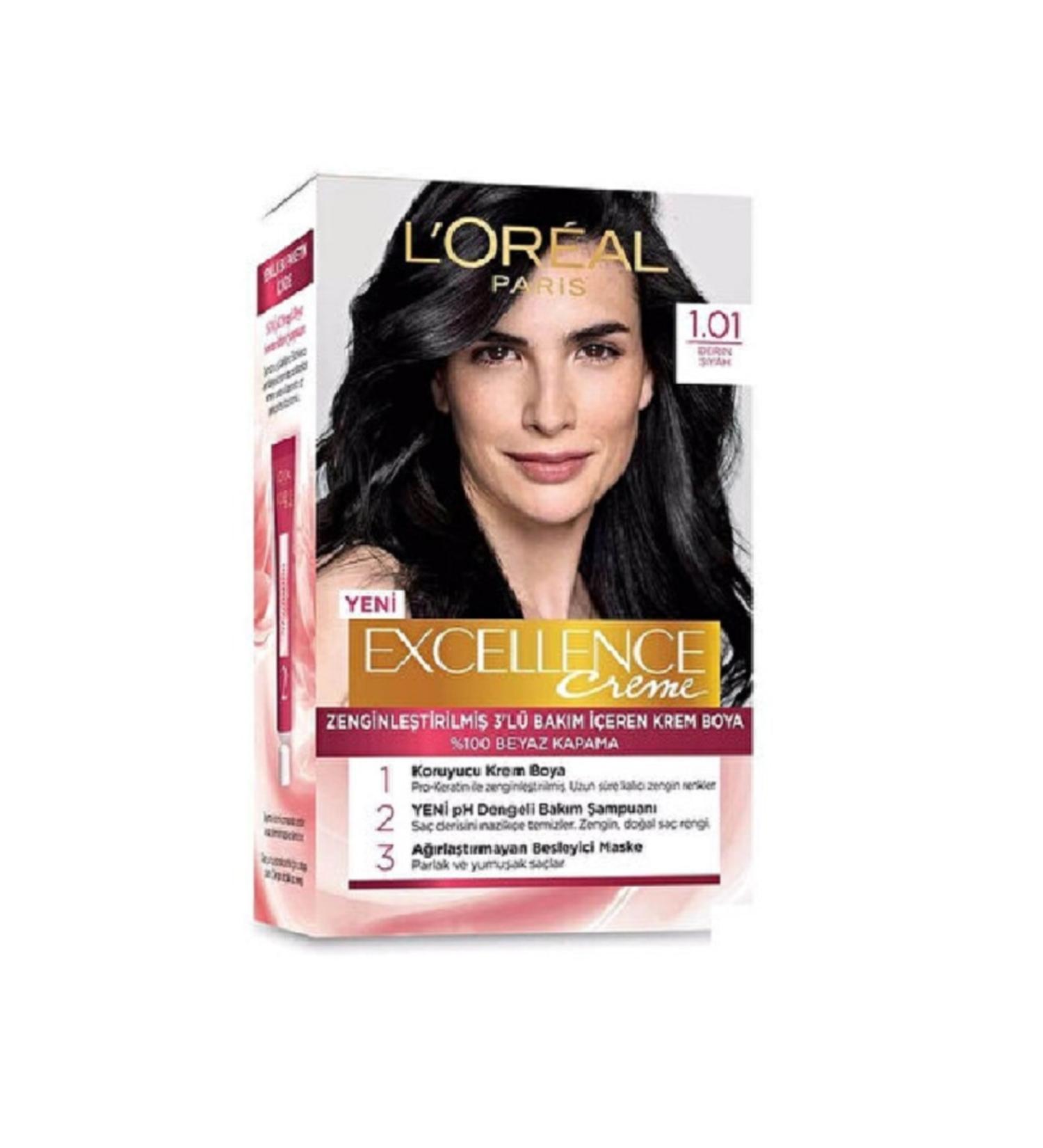 L'Oreal Paris L'Or al Paris Excellence Hair Dye 1.01 Deep Black
