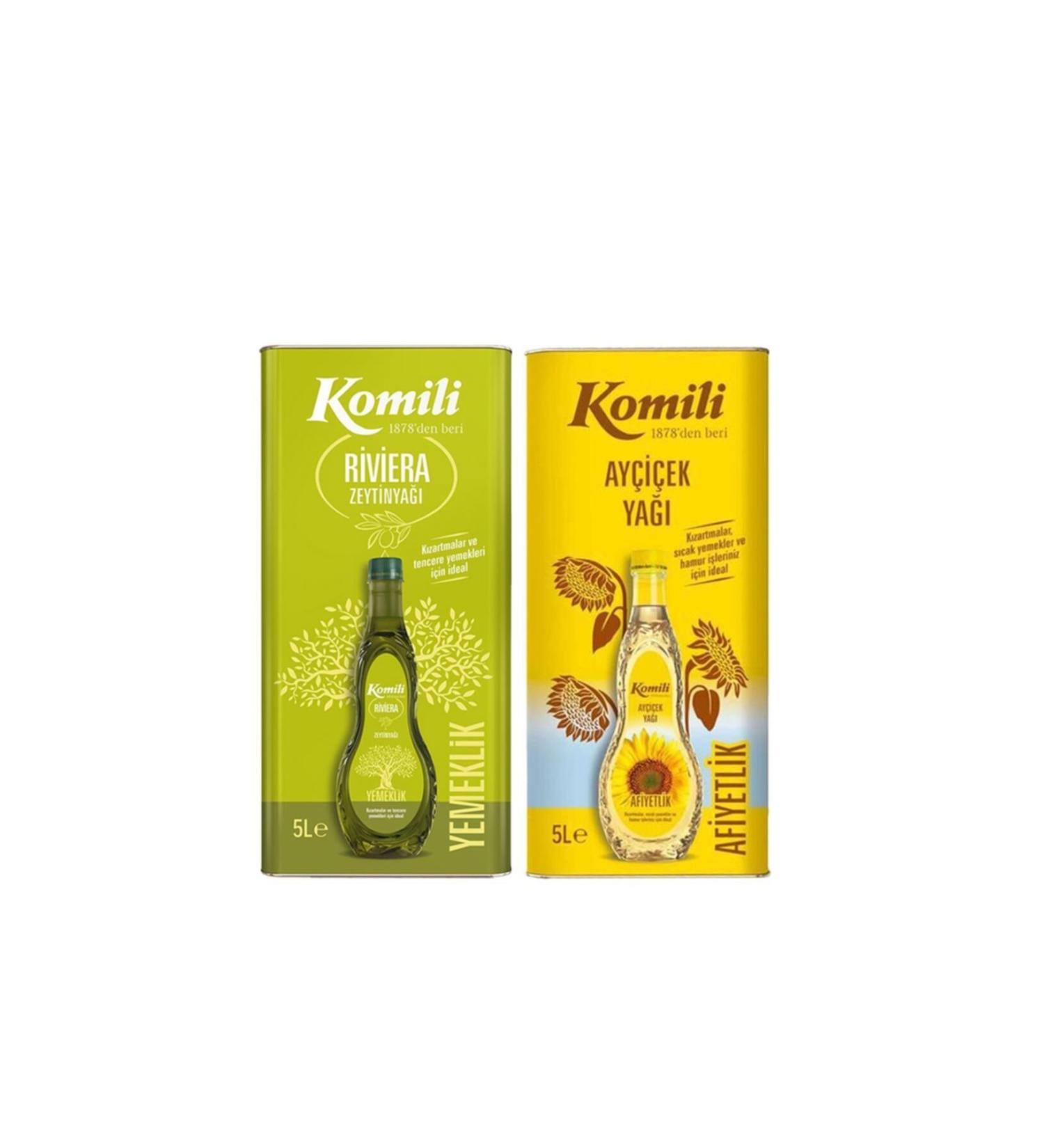 Komili Sunflower Oil and Riviera Olive Oil