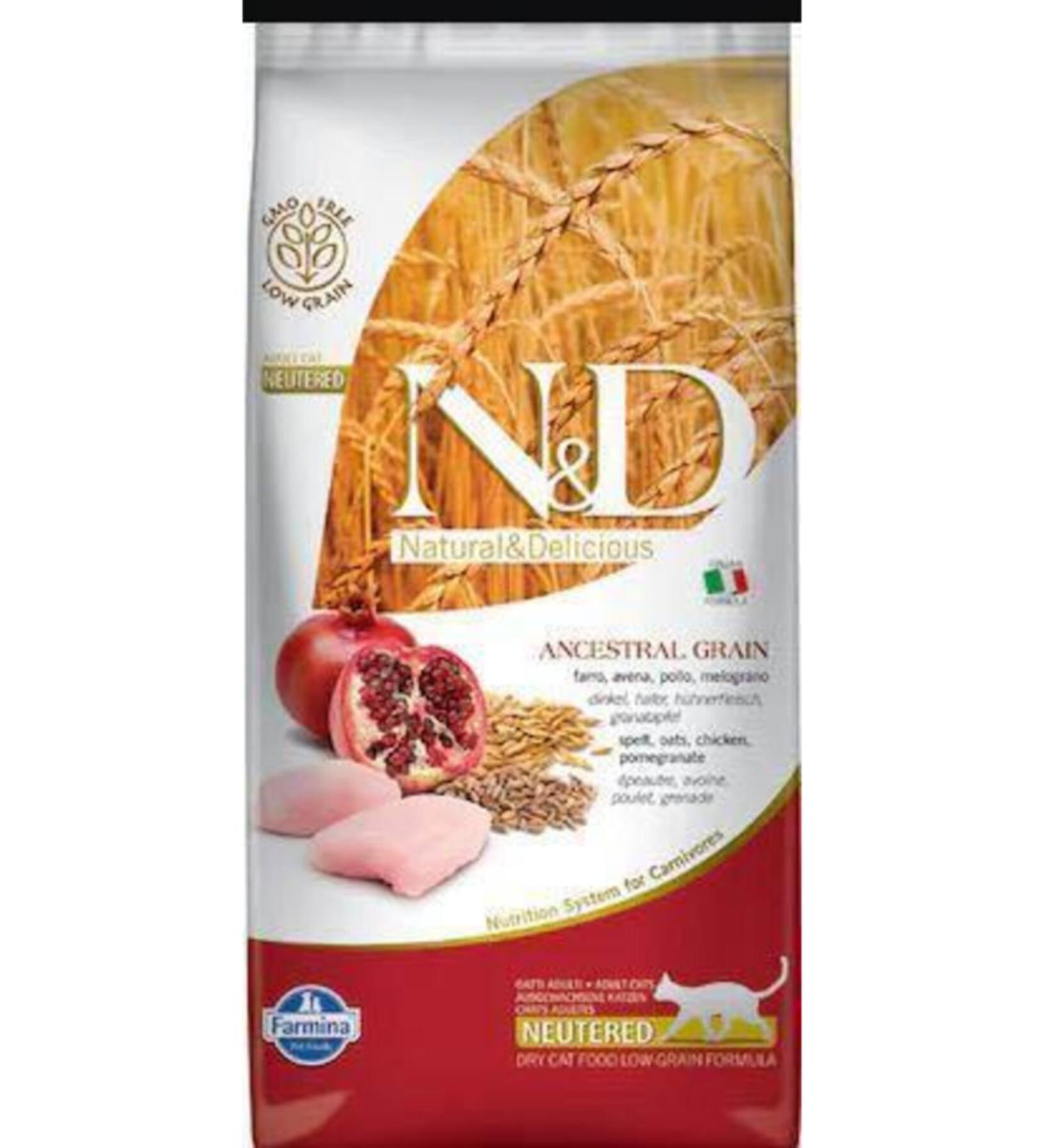 N & D Low Grain Chicken & Pomegranate Sterilized Cat Food 5 Kg