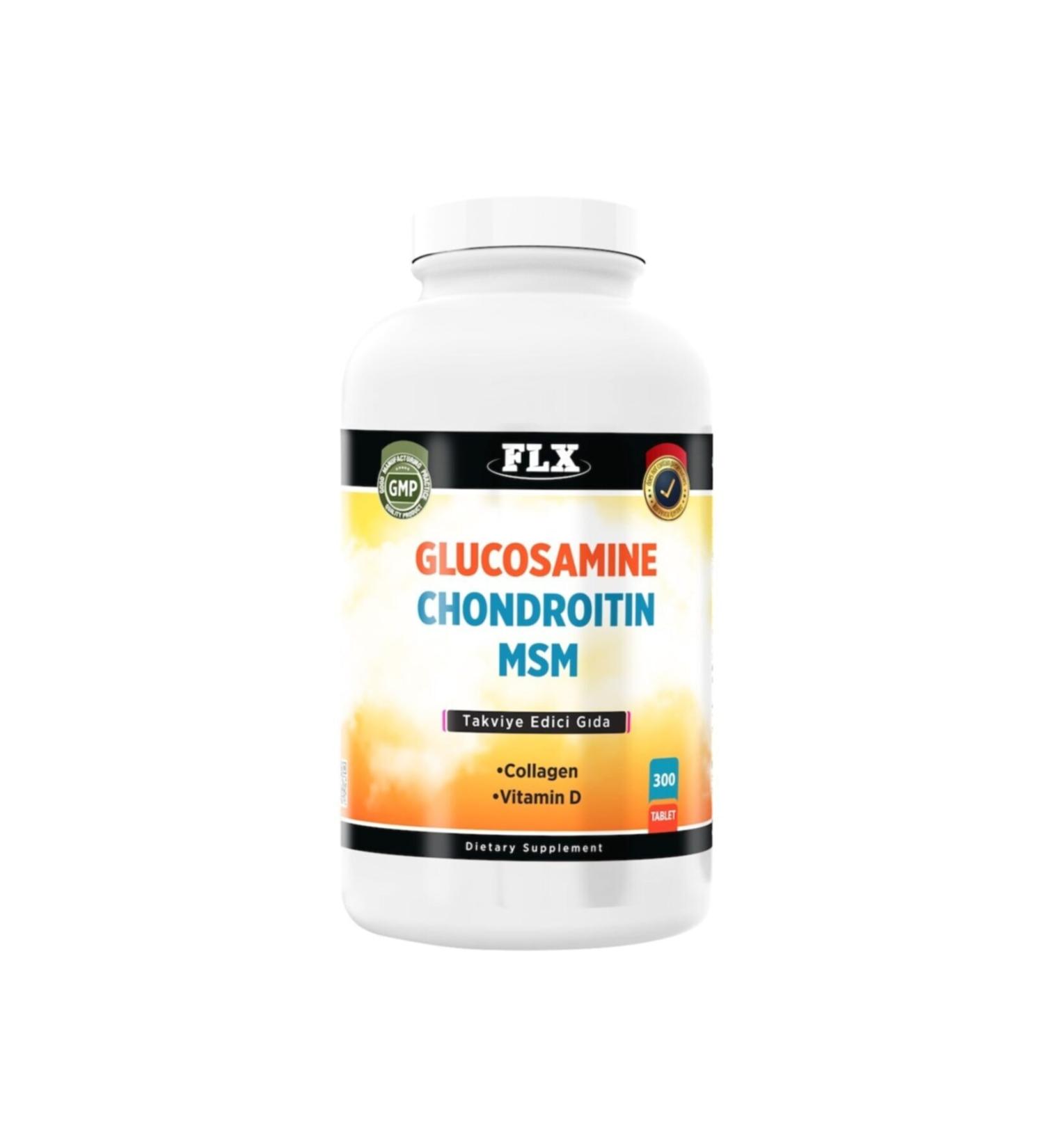 FLX Glucosamine Chondroitin MSM Collagen Vitamin D 300 Tablets