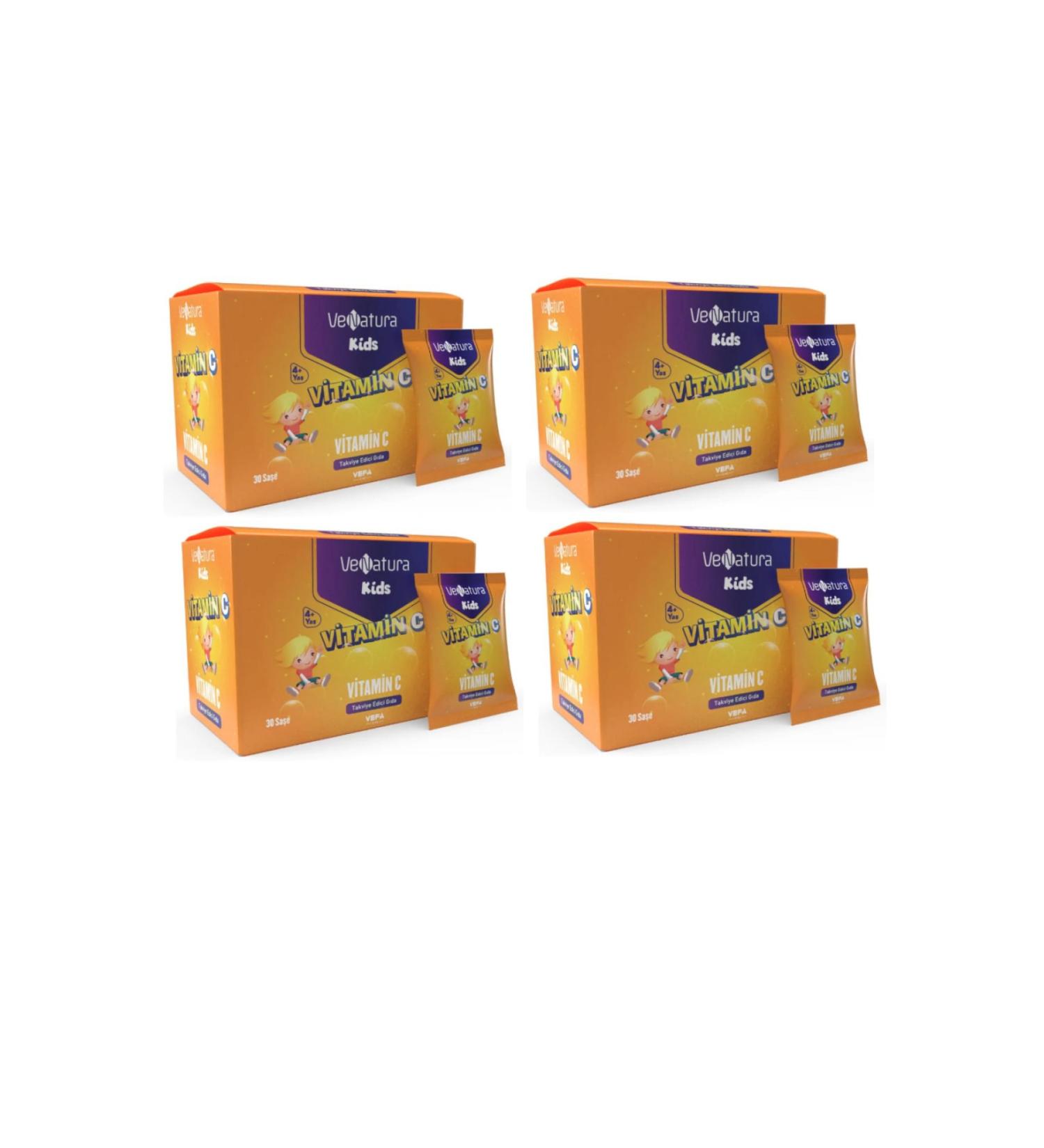 Venatura Kids Vitamin C Food Supplement 30 Sachets X4 Pieces
