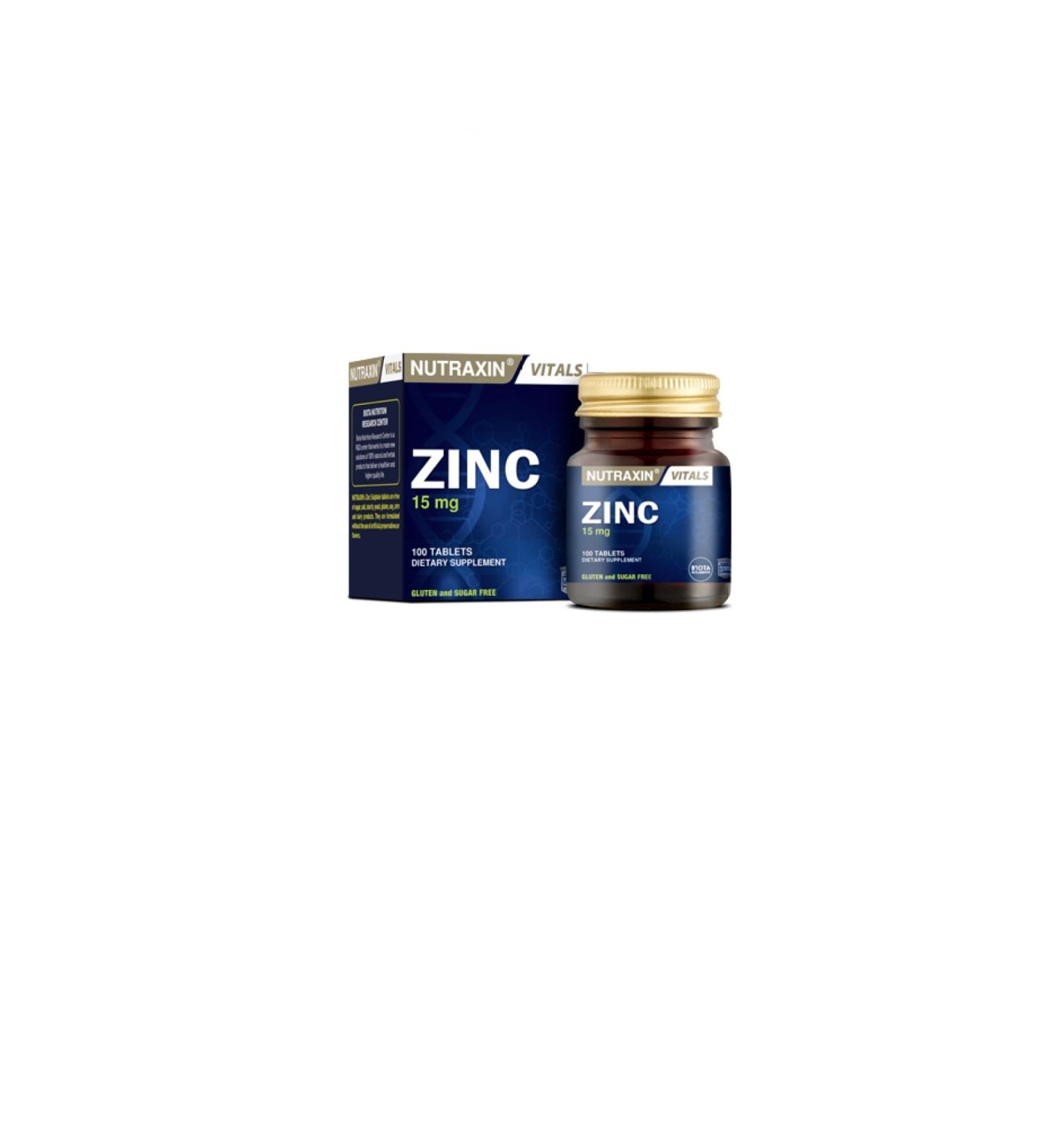 Nutraxin Zinc Sulphate 15 mg 100 Tablets