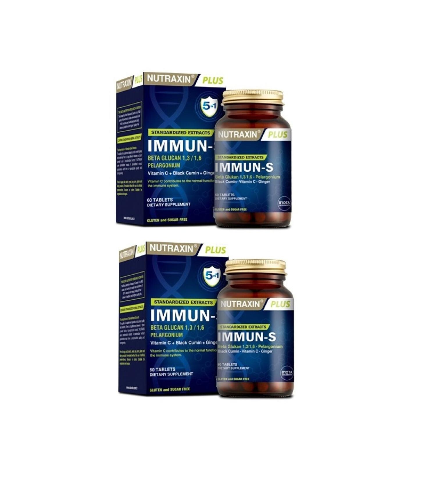 Nutraxin Immun-s - Vitamin C + Black Cumin + Ginger 60 Tablets X2 Pieces