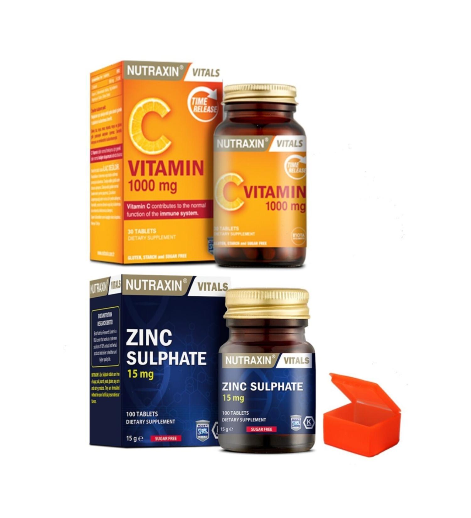 Nutraxin Vitamin C 1000mg Zinc Sulphate - Buy Online on GoSupps.com