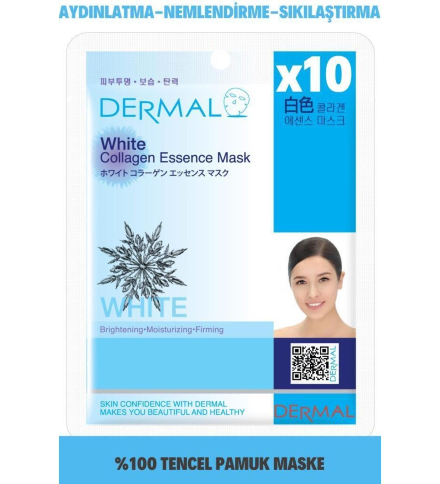 Dermal 10-Pack White Collagen Essence Disposable Skin Care Masks