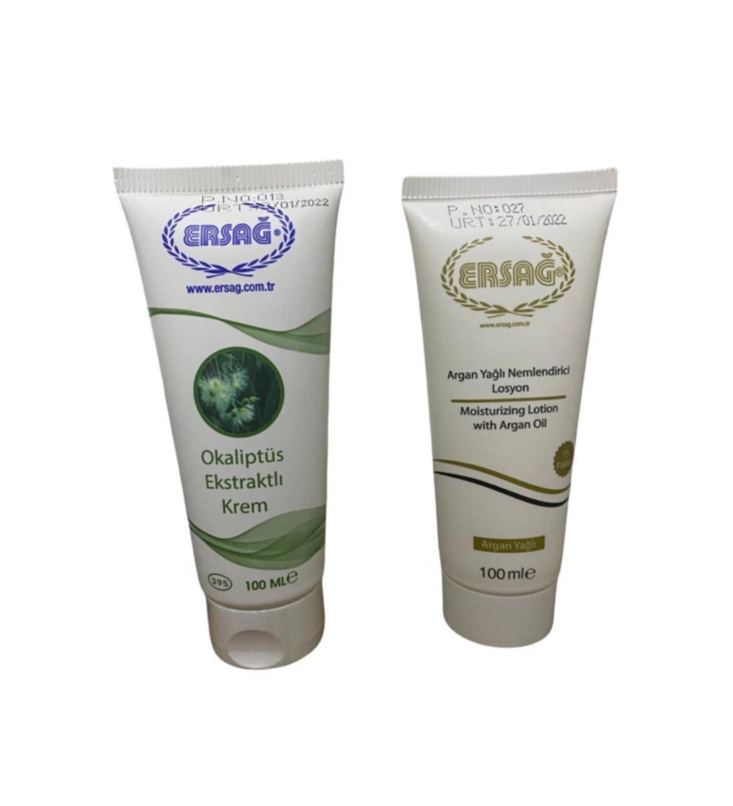 Ersa Eucalyptus Extract Cream 100 Ml + Argan Oil Moisturizing Lotion 100 Ml