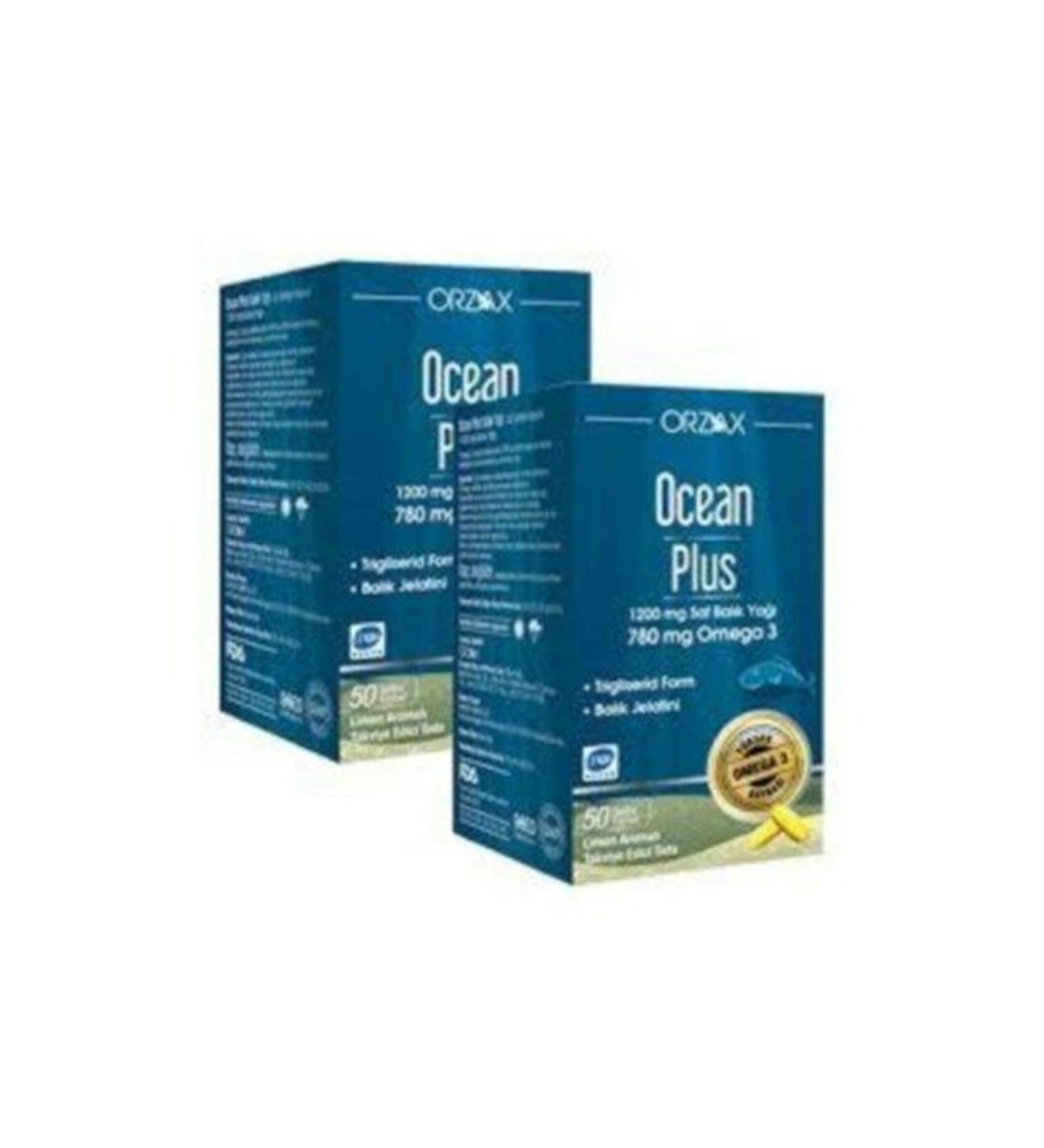 Ocean Plus Omega 3 1200 mg 50 Capsules Fish Oil 2 Pieces