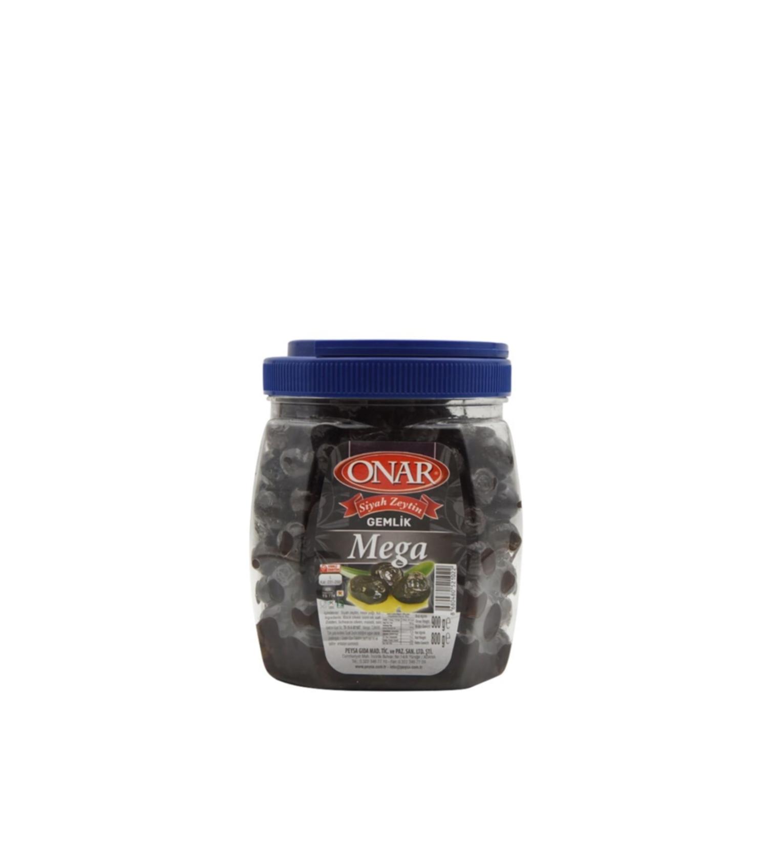 Onar 800 gr Mega Oily Black Olives
