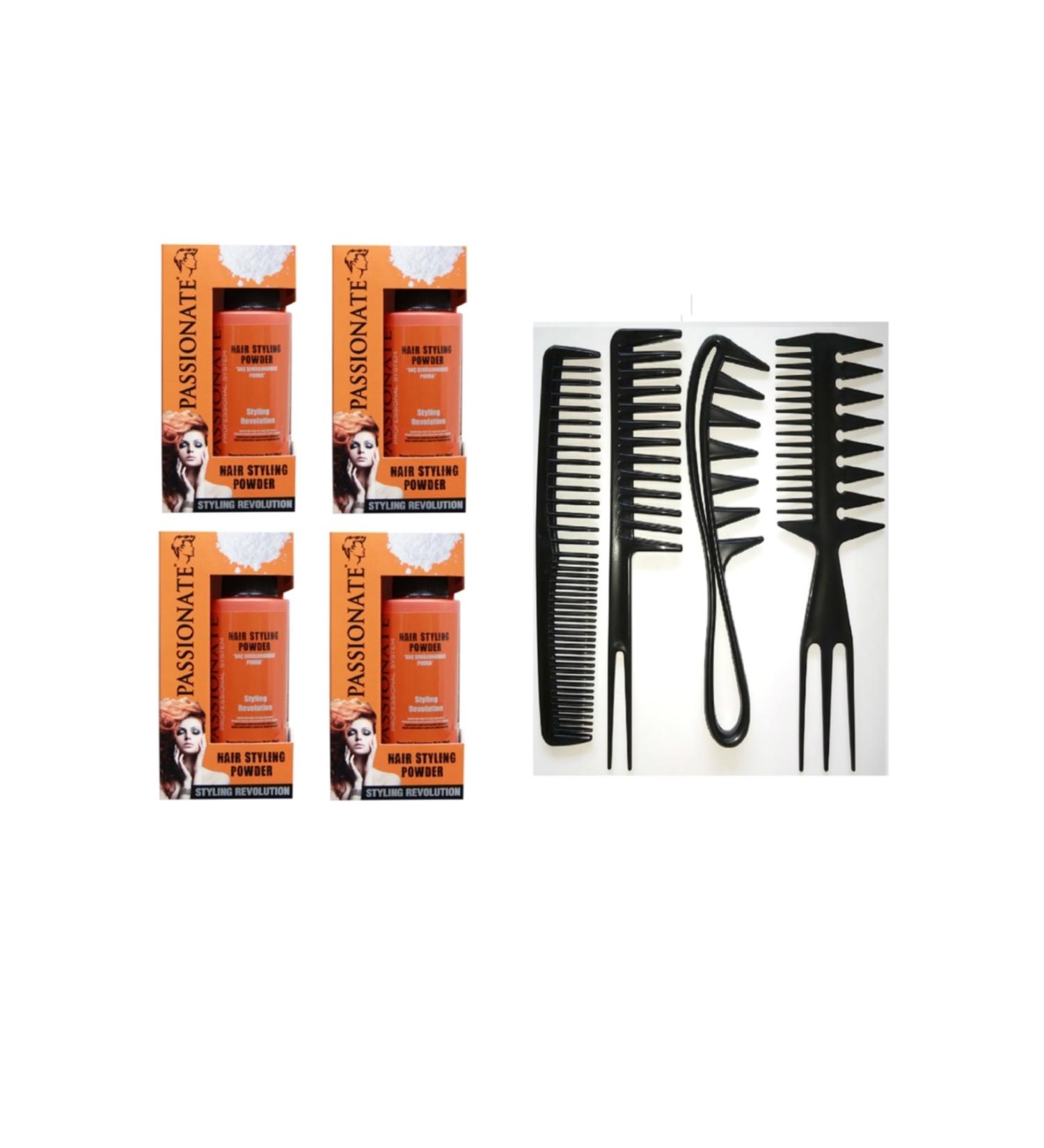 Passionate Styling Volume Hair Powder 20 Gr Tururncux 4 Pieces + 4 Styling Comb