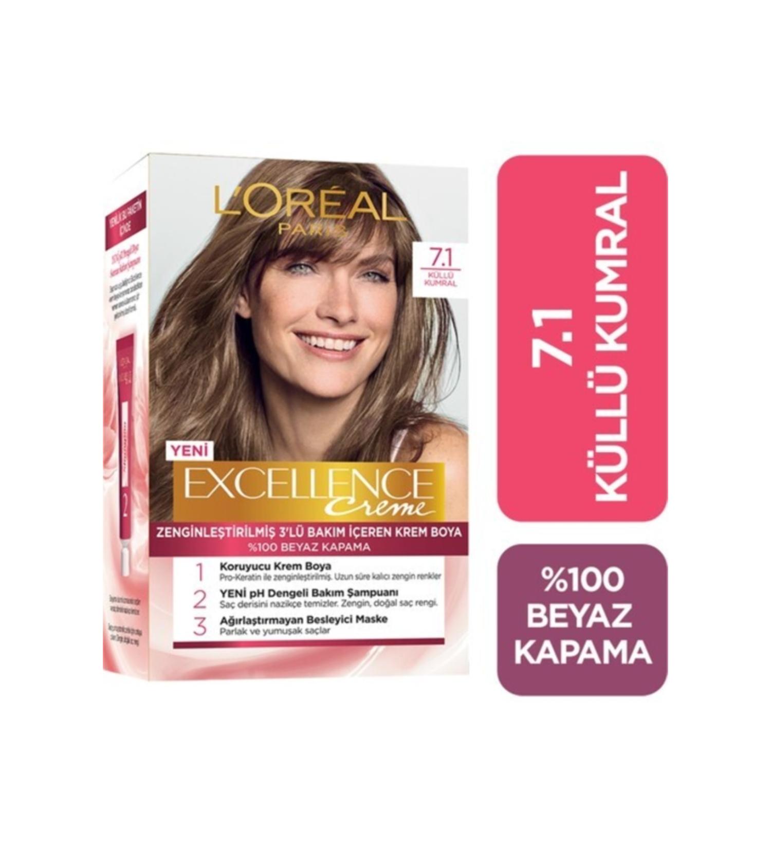L'Oreal Paris L'or al Paris Excellence Creme Hair Dye 7.1 Blonde Ash - Buy Online on GoSupps.com
