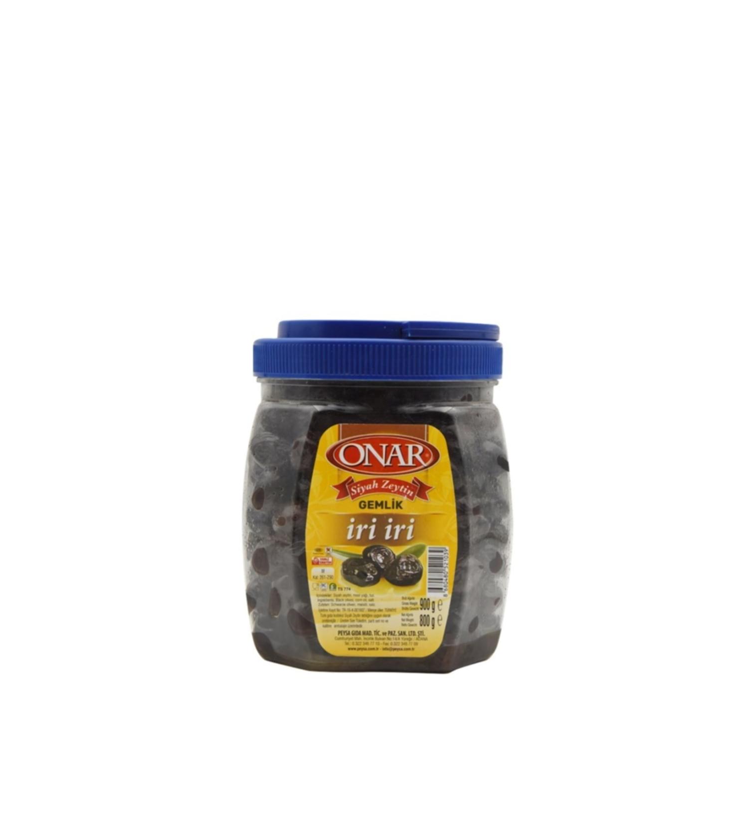 Onar 800 gr Large Oily Black Olives