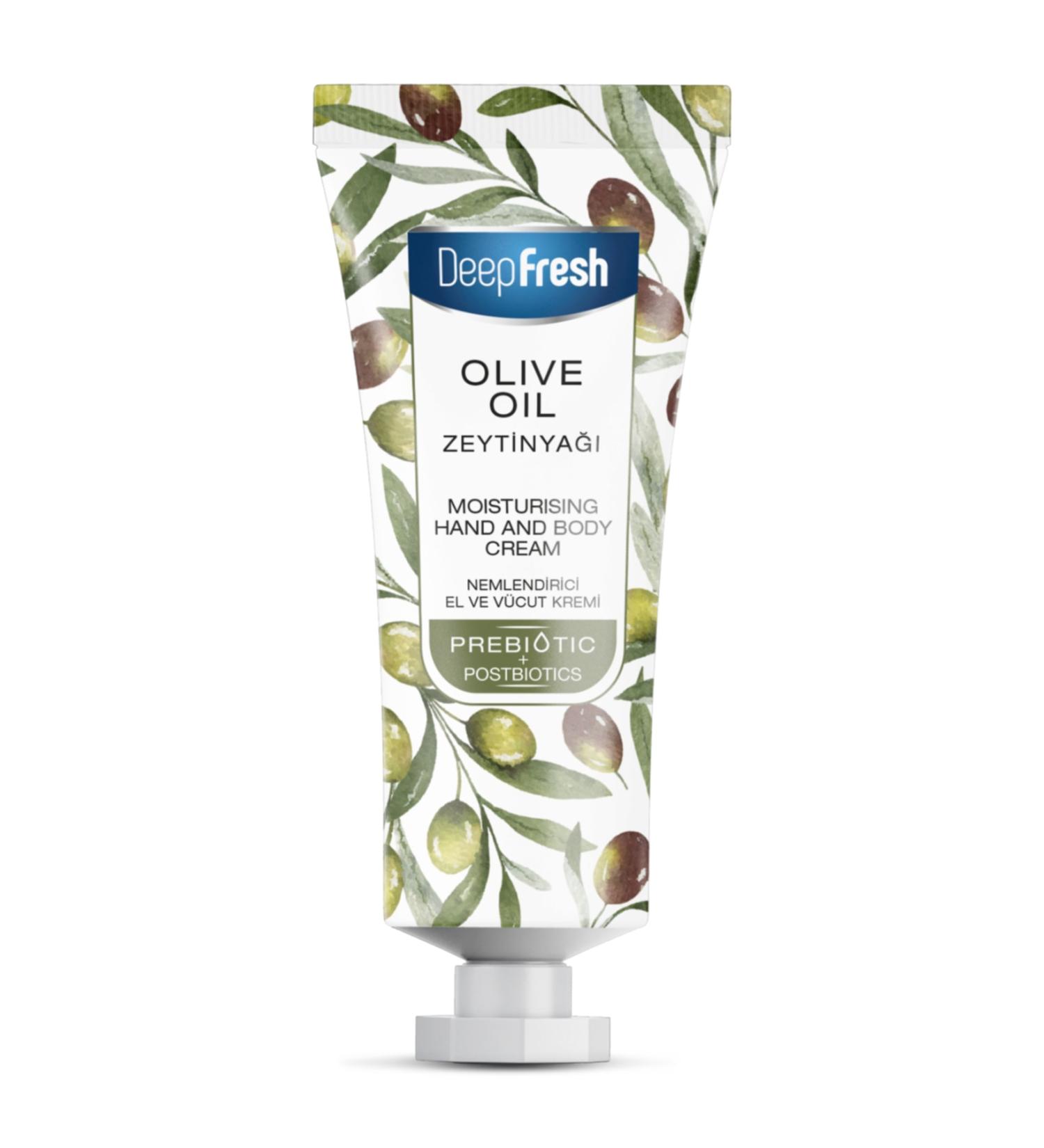 Deep Fresh Prebiotic Moisturizing Hand and Body Cream Olive Oil 50 ml - Buy Online on GoSupps.com