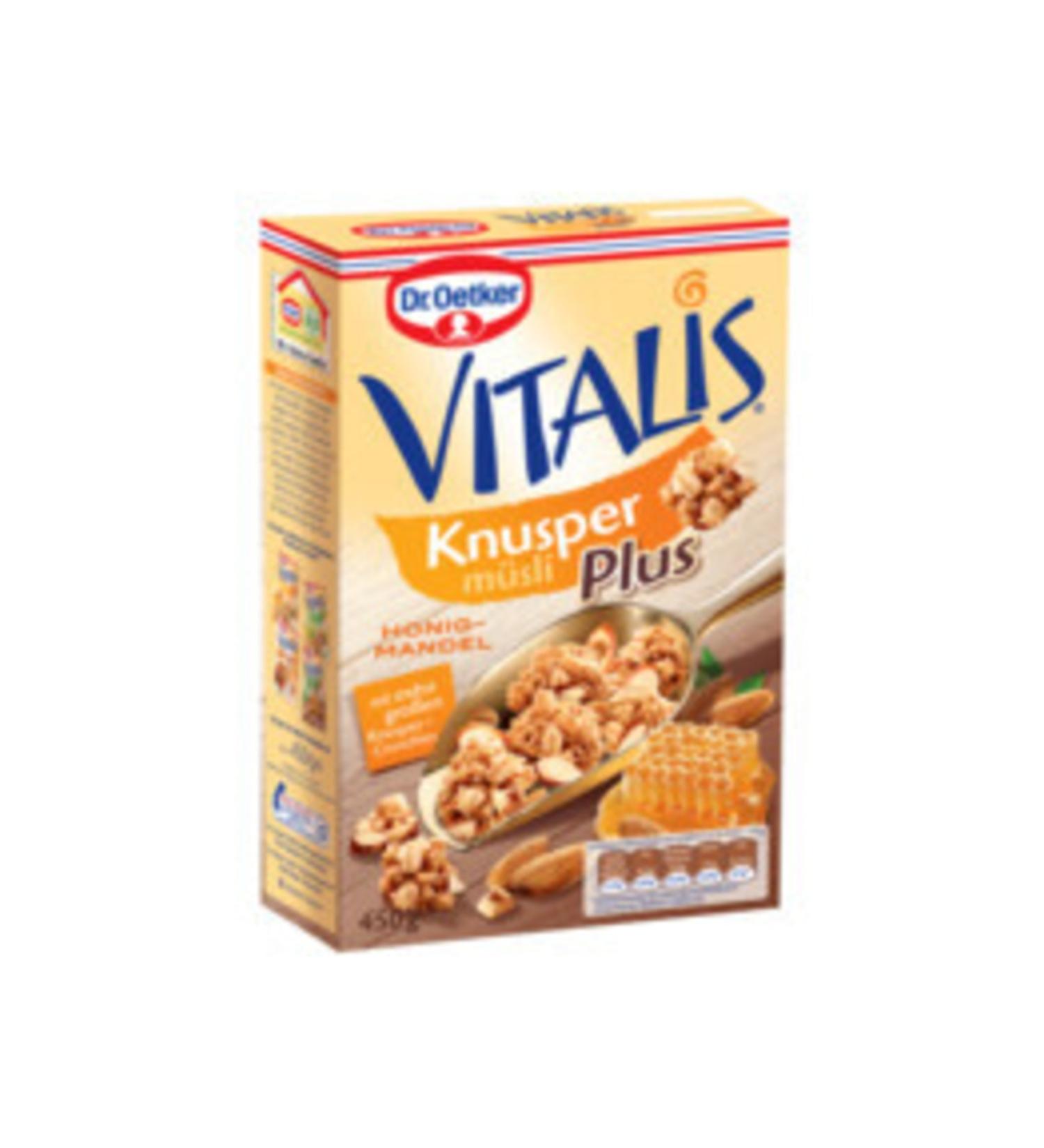 DR.oetker Vitalis Knusper Plus with Honey Almond 450 Gr