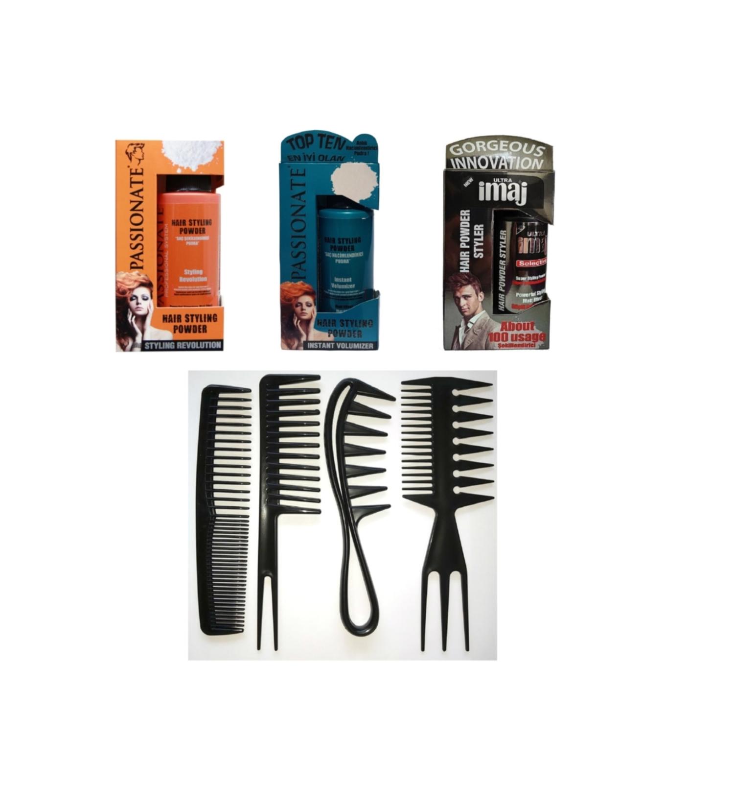 Passionate - Image Shaping Volumizing Hair Powder Set + 4 Styling Combs