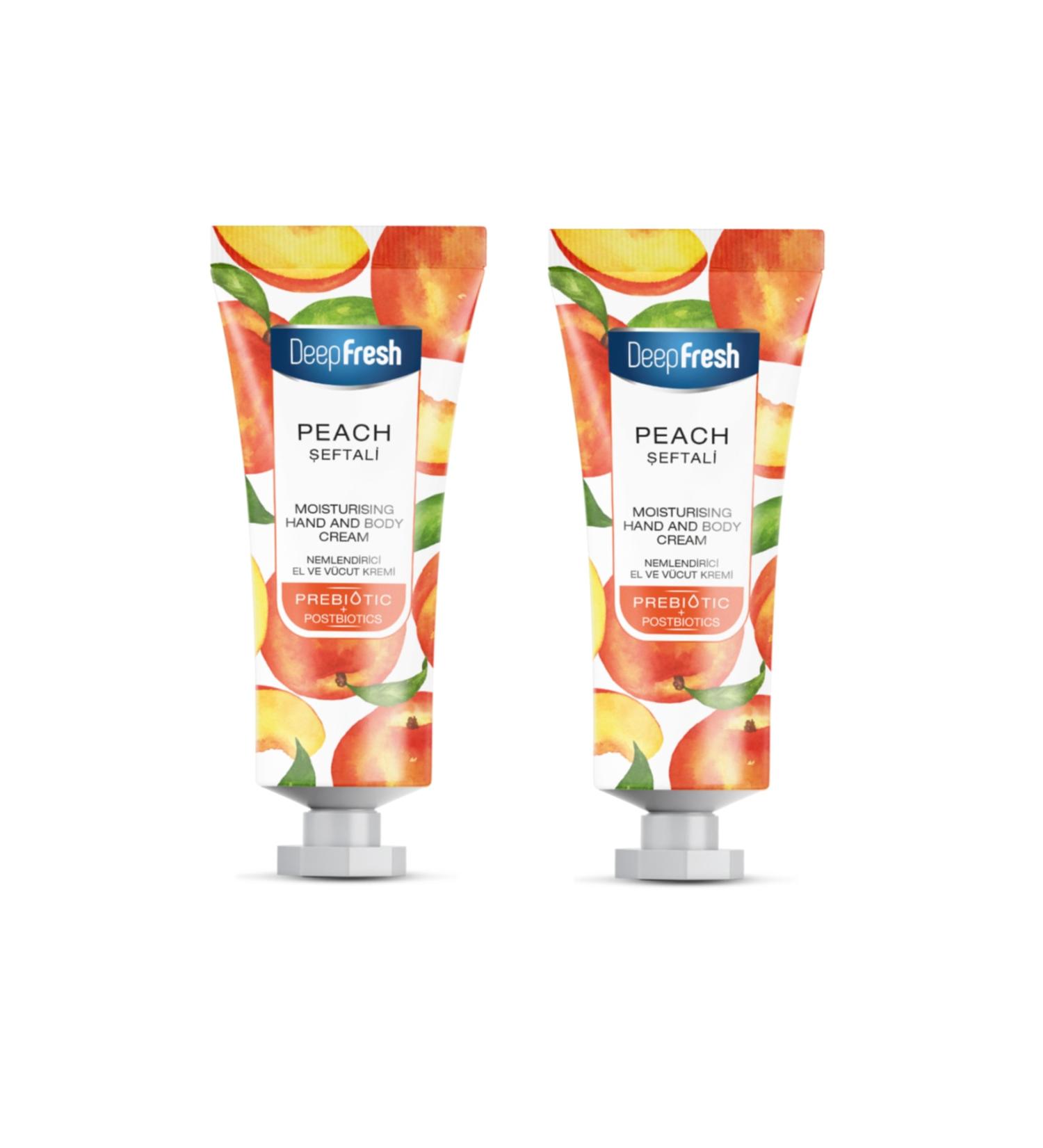 Deep Fresh Prebiotic Moisturizing Hand and Body Cream Peach 50 Ml 2 Pieces - Buy Online on GoSupps.com