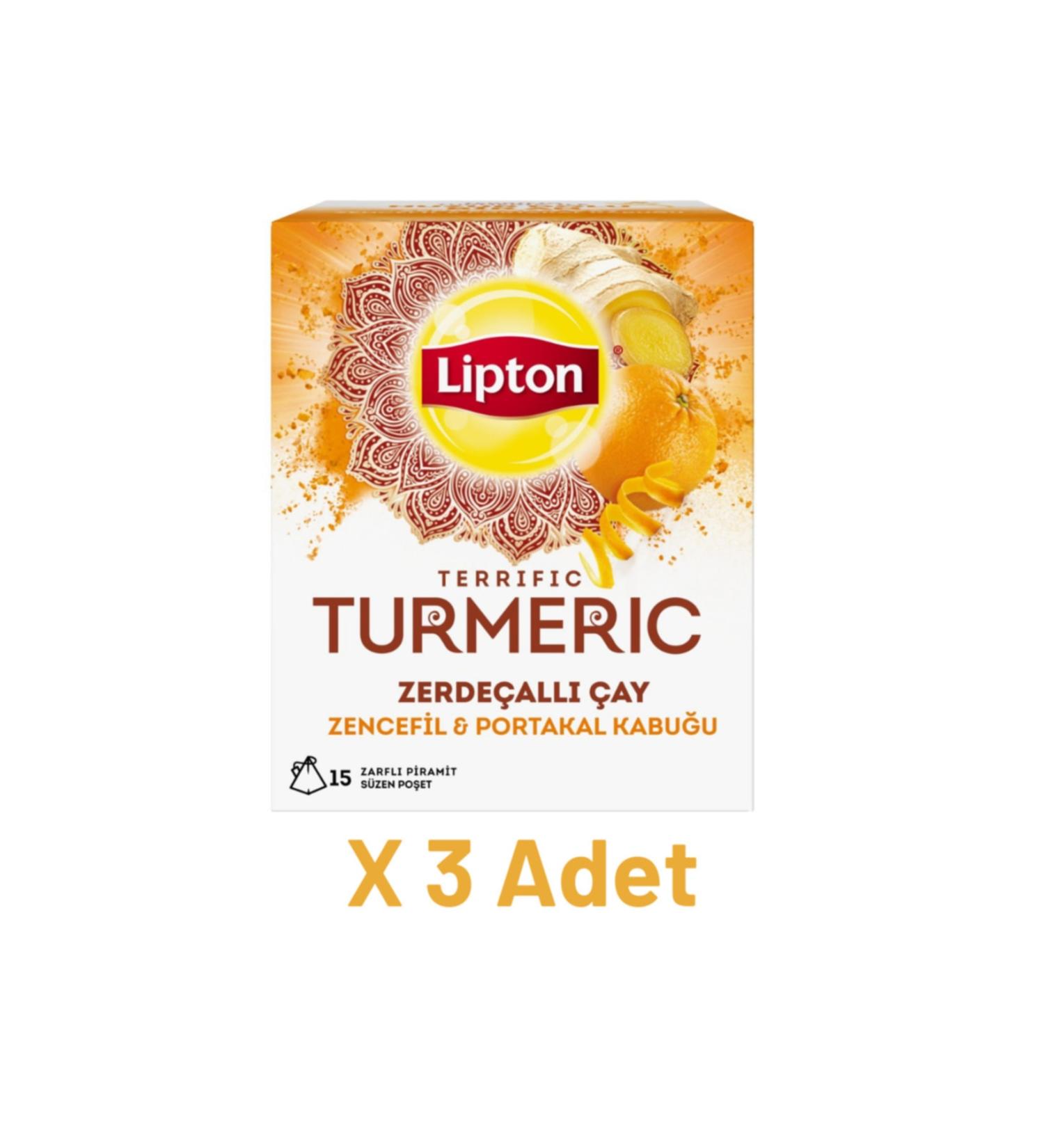 Lipton Turmeric Glass Bag Herbal and Fruit Tea 15 x 3 Pieces